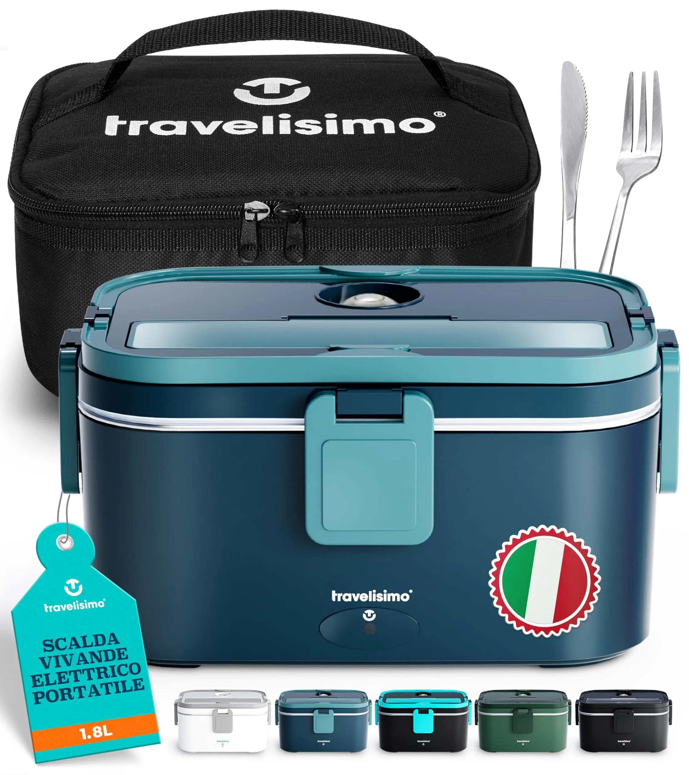 TRAVELISIMO Scaldavivande Elettrico Portatile Extra Grande 1,8L 80W