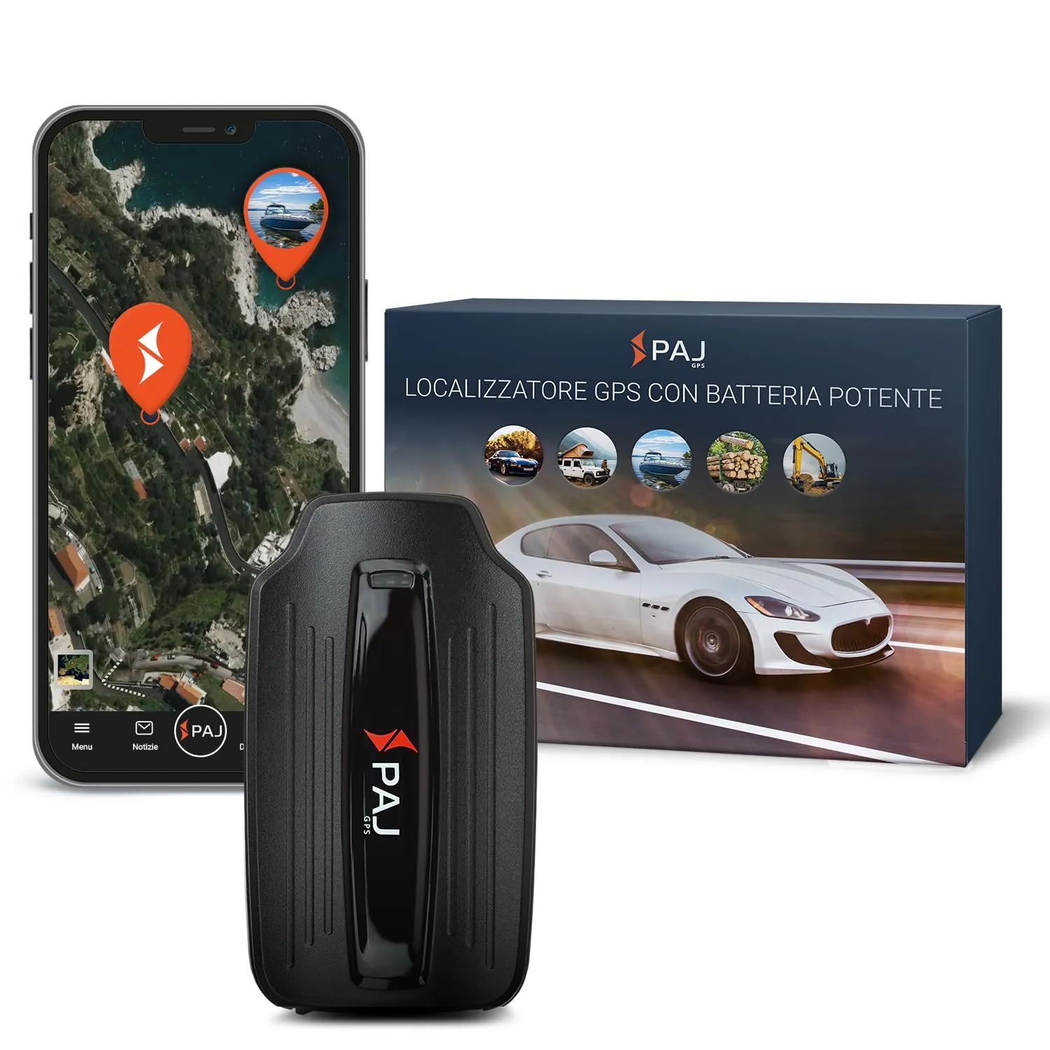PAJ POWER Finder GPS Tracker per Veicoli con Batteria a Lunga Durata
