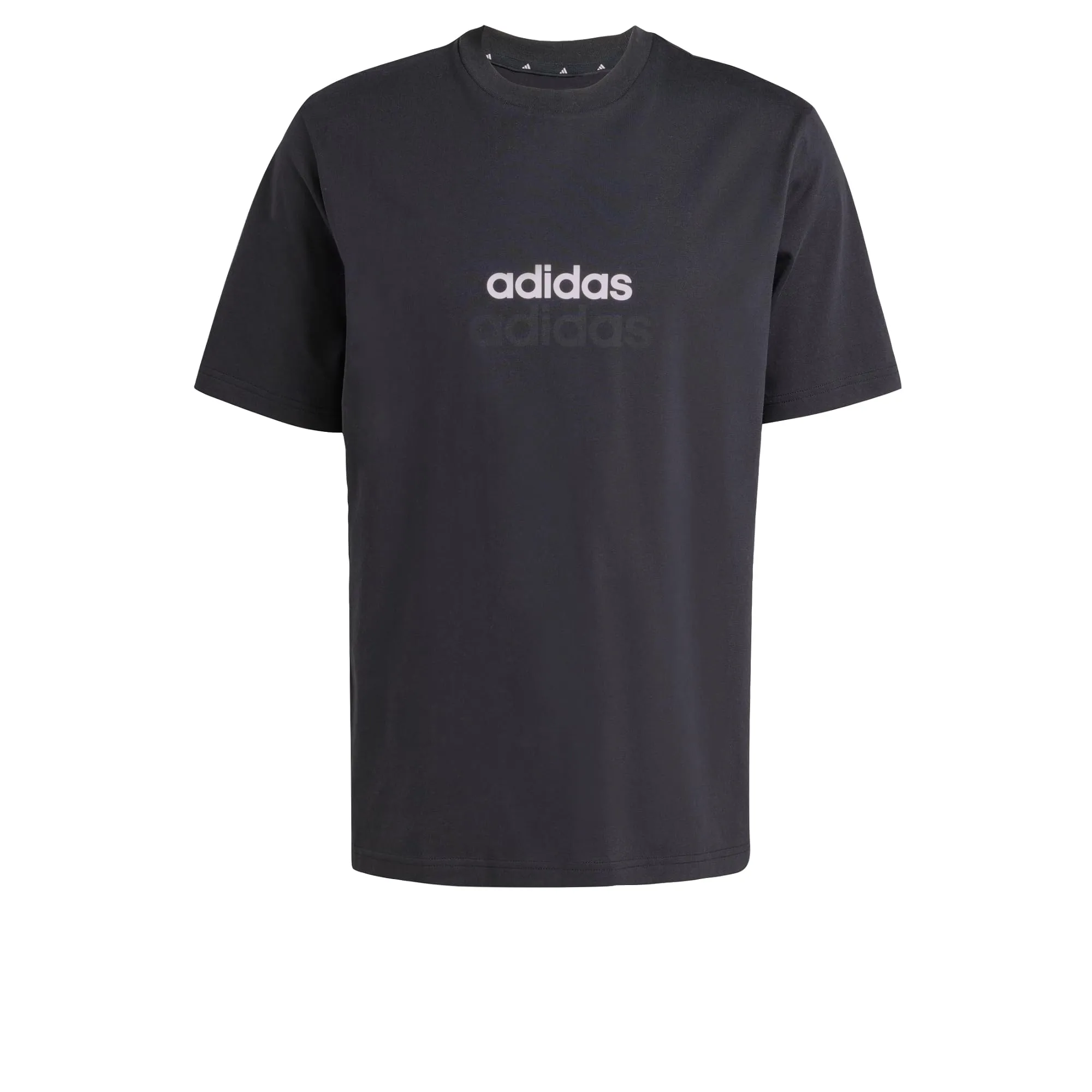 Adidas Essentials Linear Single Jersey Tee - Maglietta Uomo Nera/Bianca