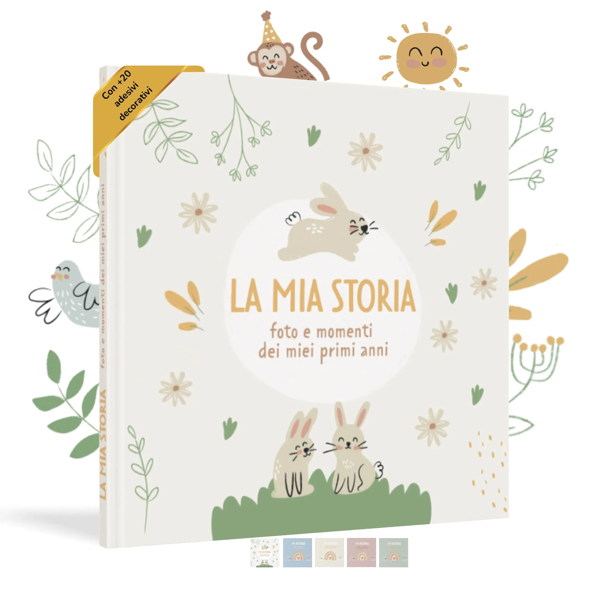 HuBorns - Album Nascita per Bambini e Bambine: Ricordi Preziosi dalla Nascita ai 5 Anni