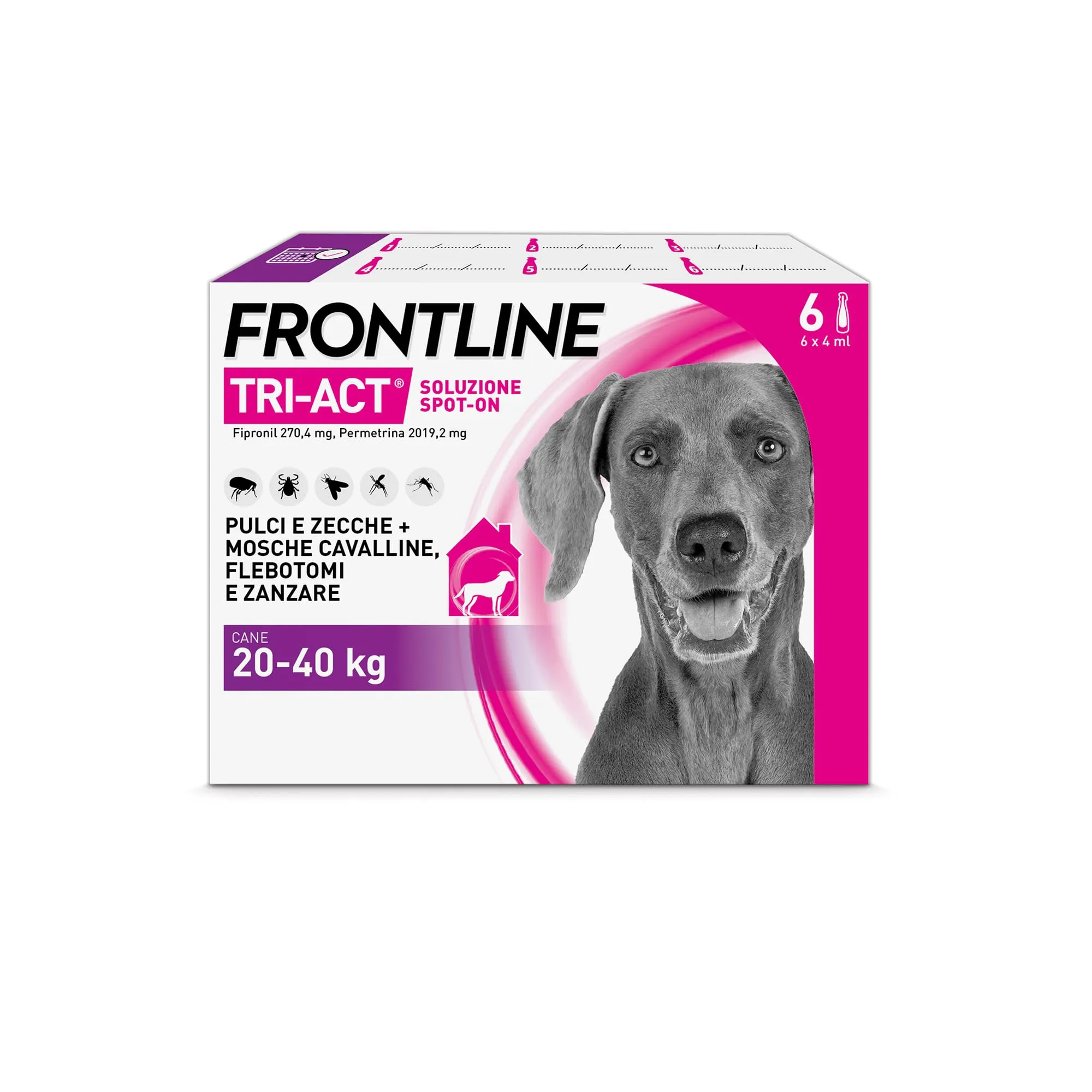 Frontline Triact 6 Pipette Cane L 20 40Kg Antiparassitario Per frontline-triact-6-pipette-cane-l-20-40kg-antiparassitario-per