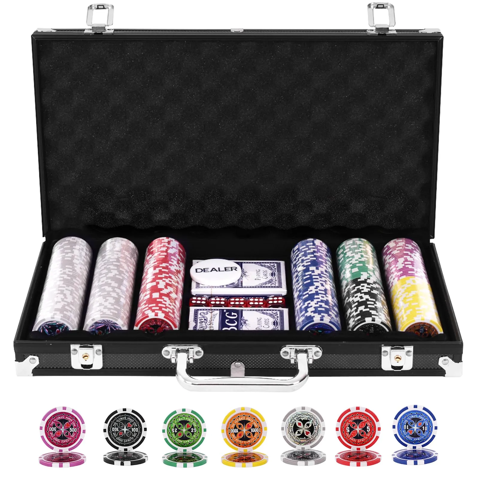 RELAX4LIFE Set da Poker Professionale con 500 Fiches e Accessori
