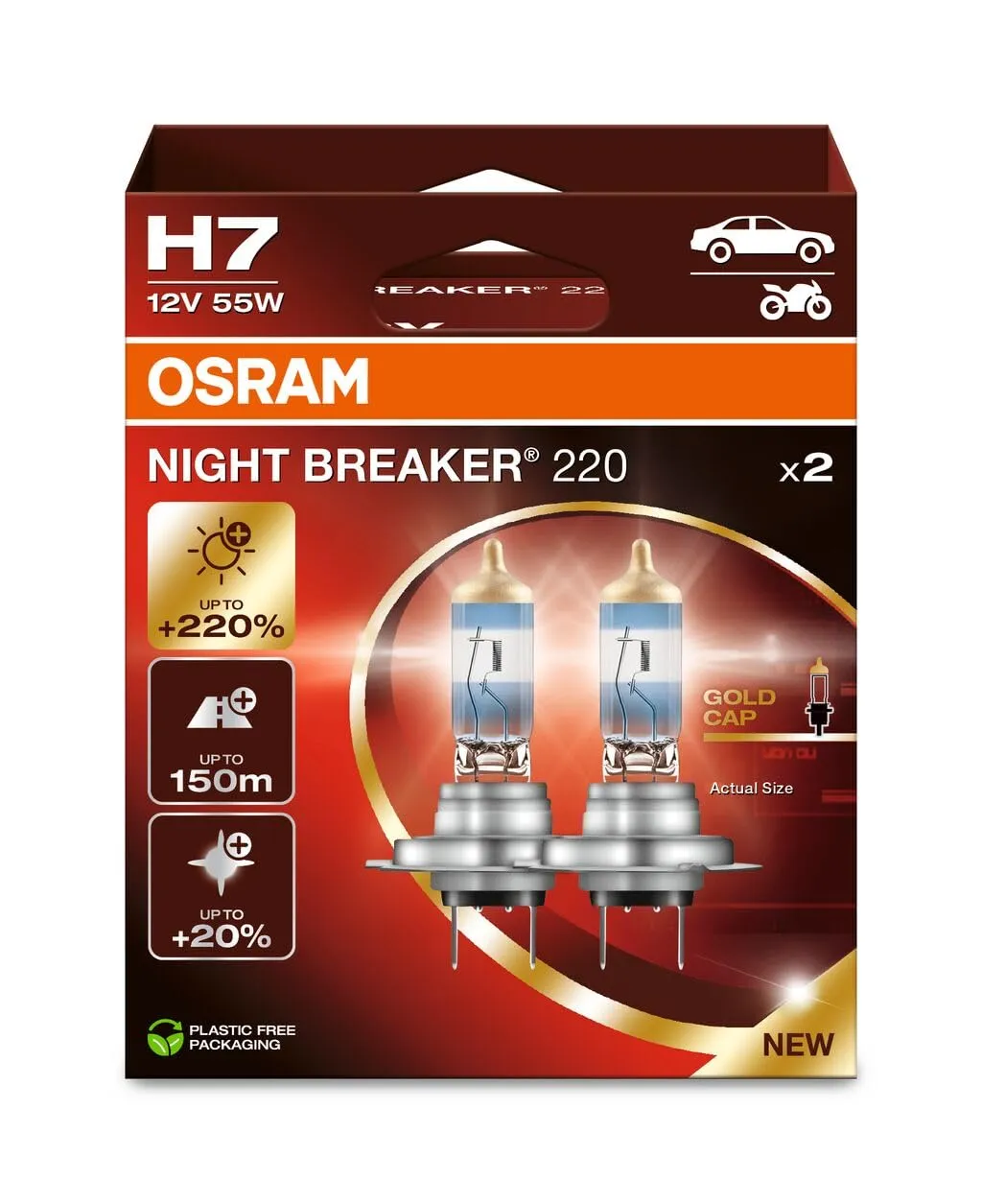 OSRAM NIGHT BREAKER 220 H7, 2 lampade