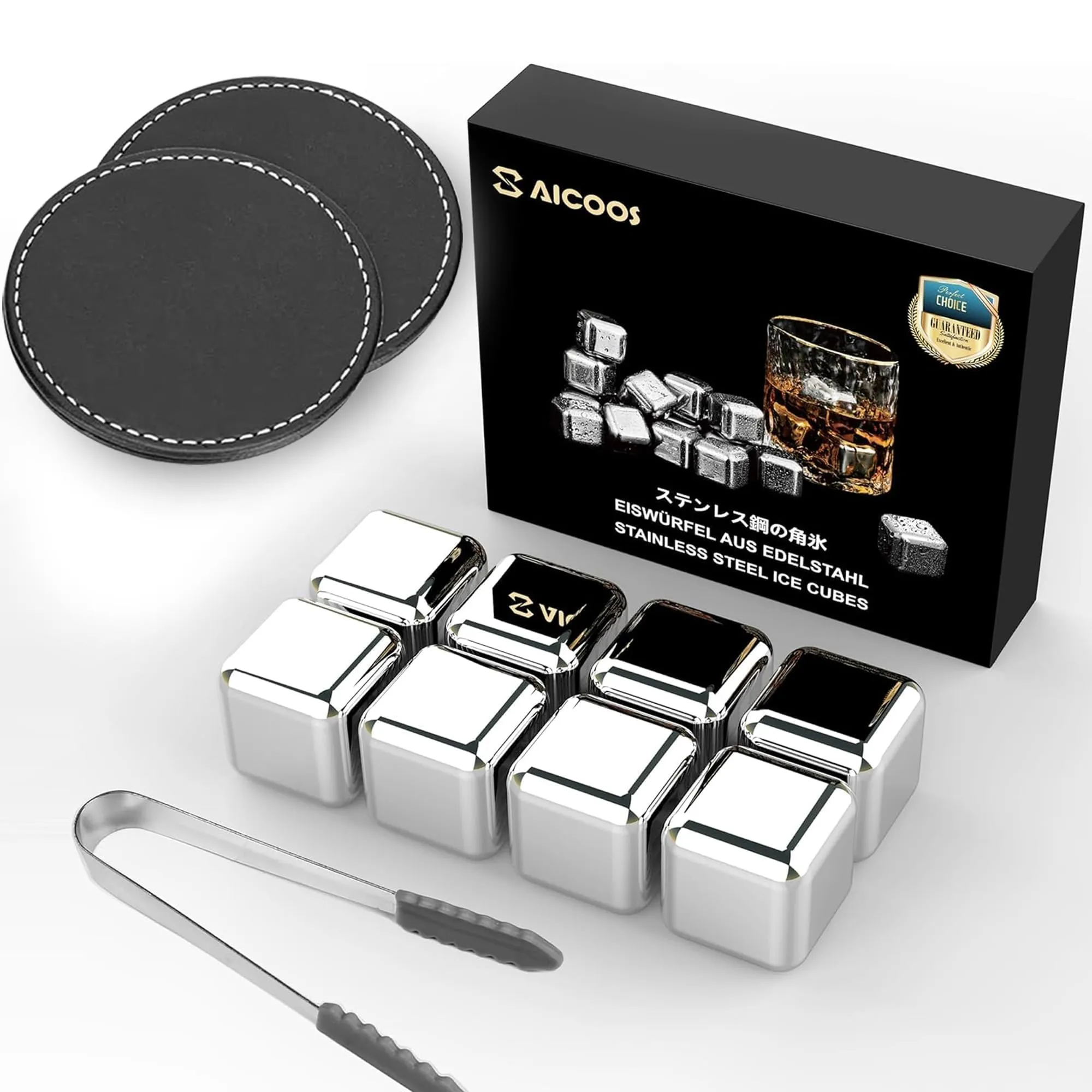 Cubetti di Ghiaccio Riutilizzabili in Acciaio Inox - Pietre per Whisky