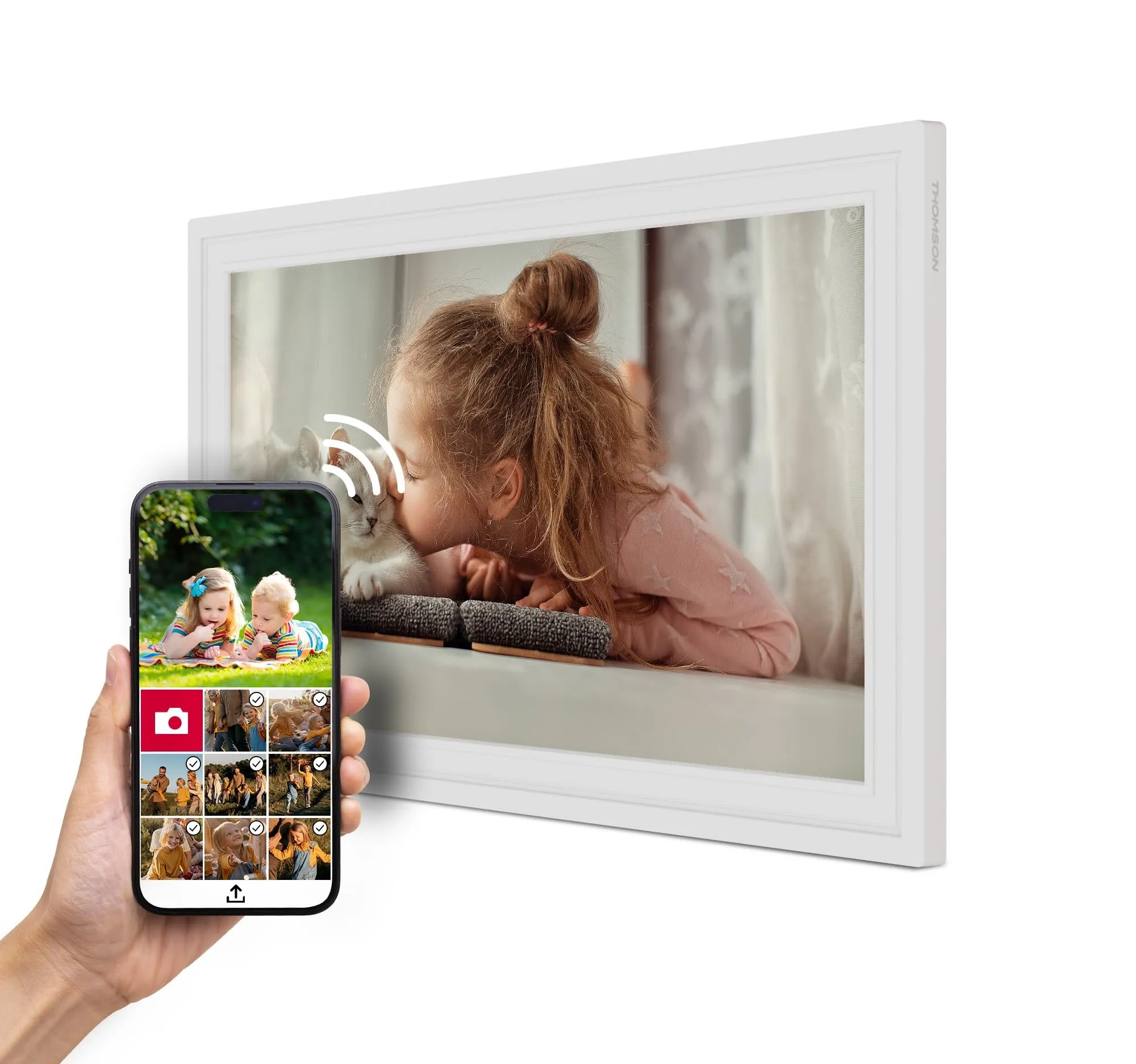 Cornice Fotografica Digitale Thomson 15" FHD IPS Touchscreen Bianca