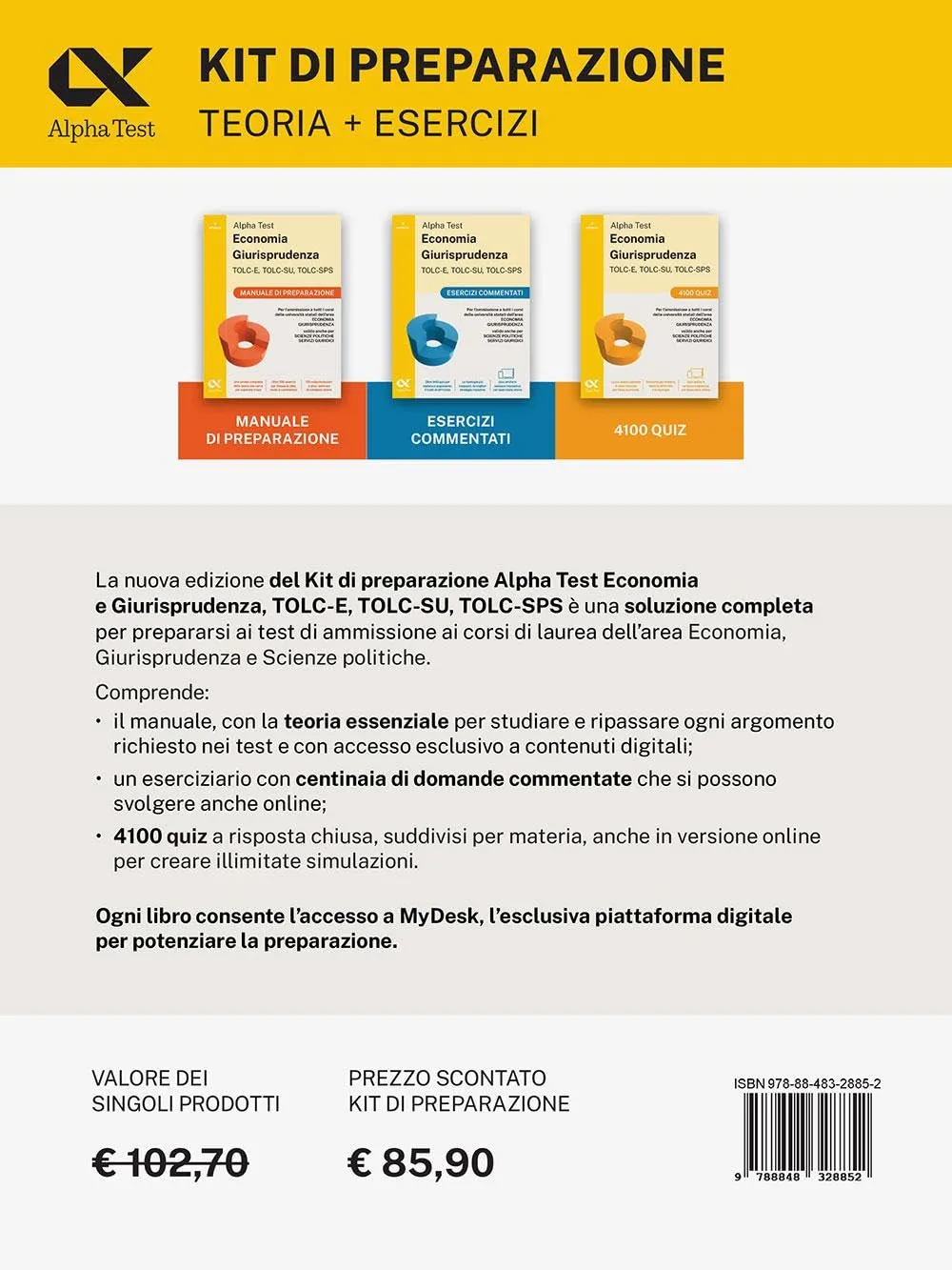 Alpha Test Economia Giurisprudenza TOLC-E, TOLC-SU, TOLC-SPS Kit di Preparazione