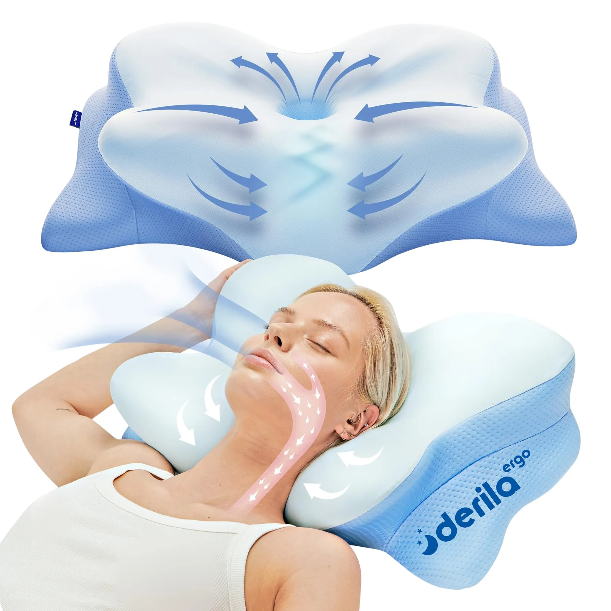 Derila Ergo Cuscino Ergonomico Cervicale in Memory Foam