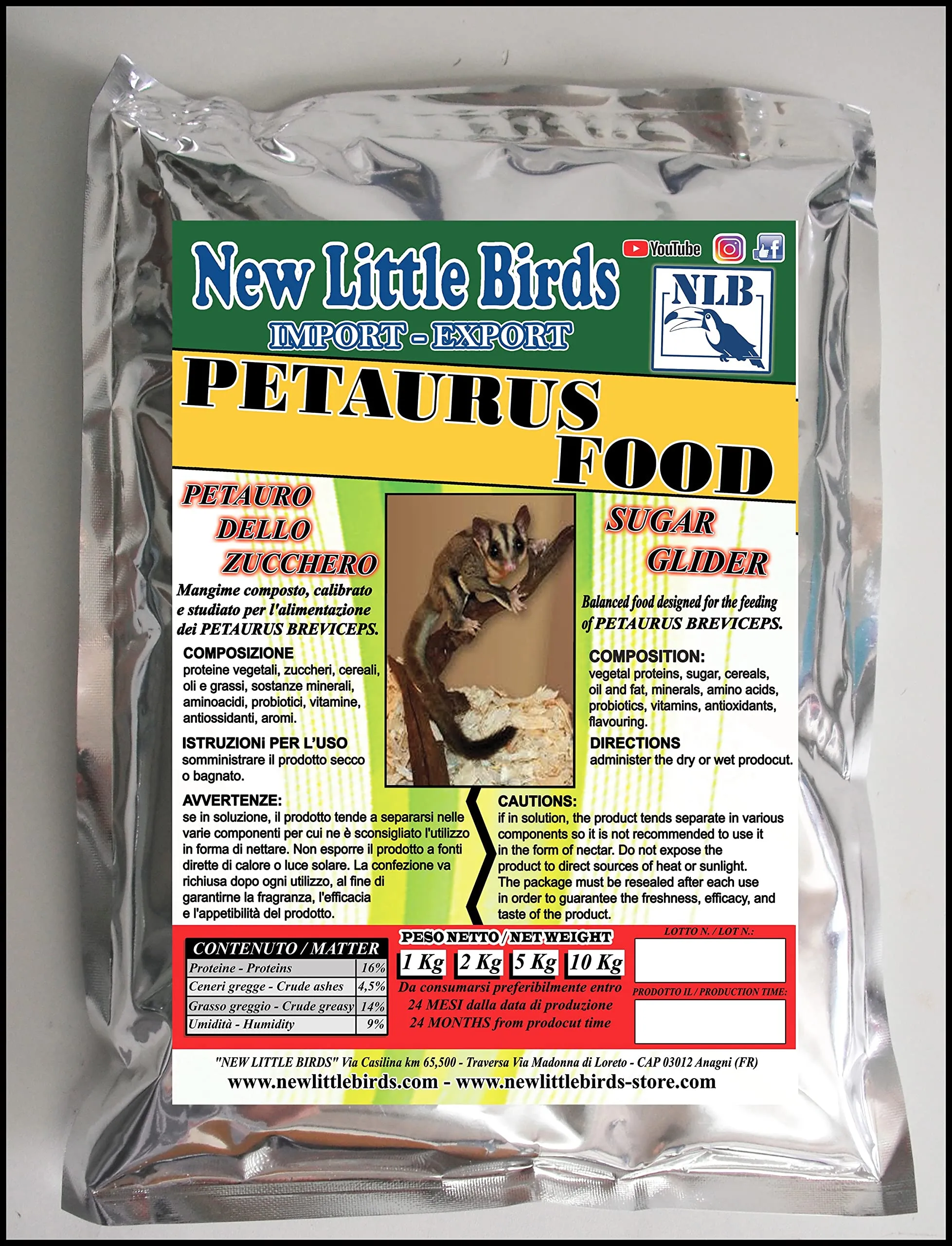 Mangime Completo in Polvere per Petauro dello Zucchero NLB - PETAURUS FOOD - 1 KG