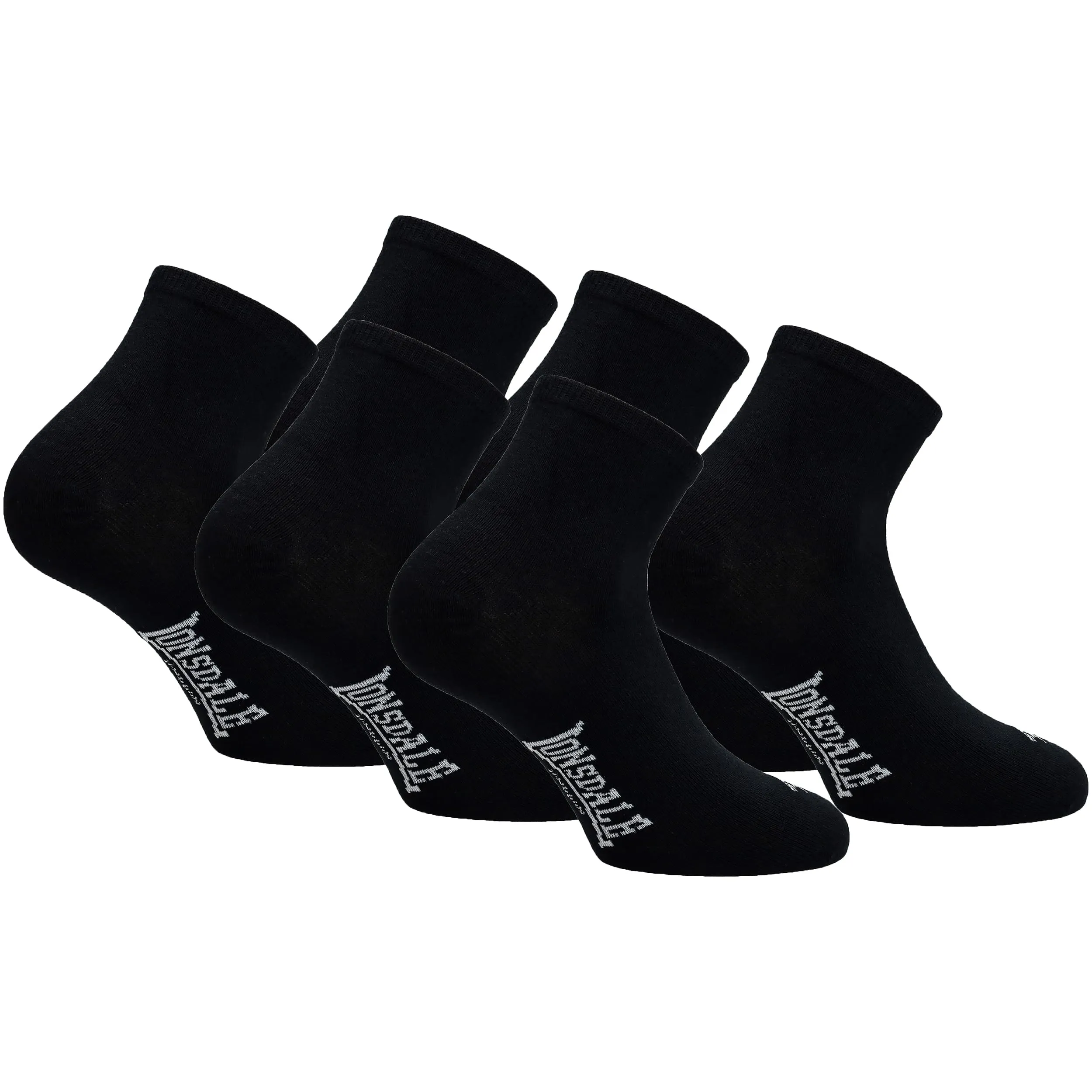 Lonsdale Quarter - Calzini Sportivi alla Caviglia, 6 Paia, Cotone Premium