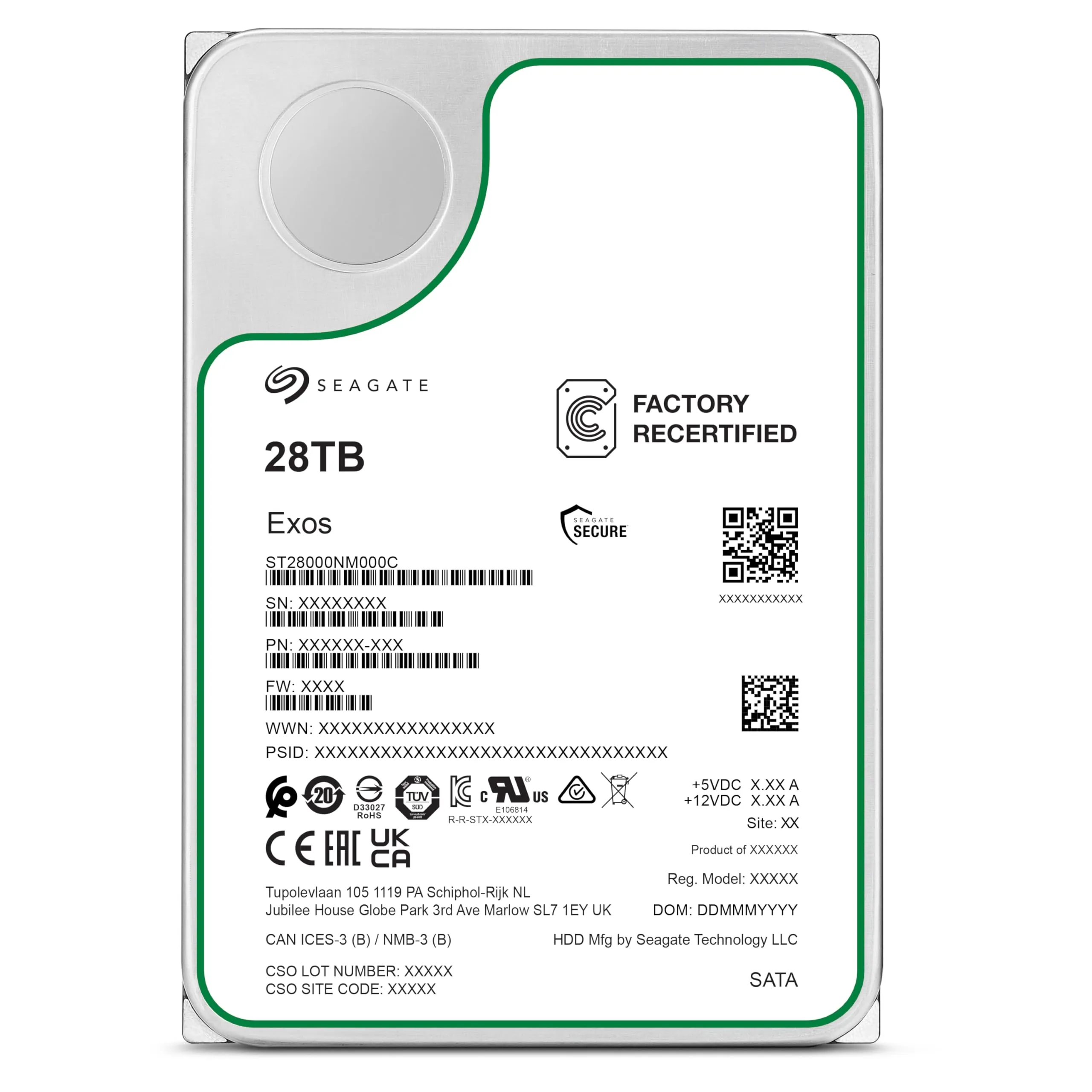 Seagate Exos X28 ST28000NM000C - Hard Disk Interno Ricondizionato 28TB