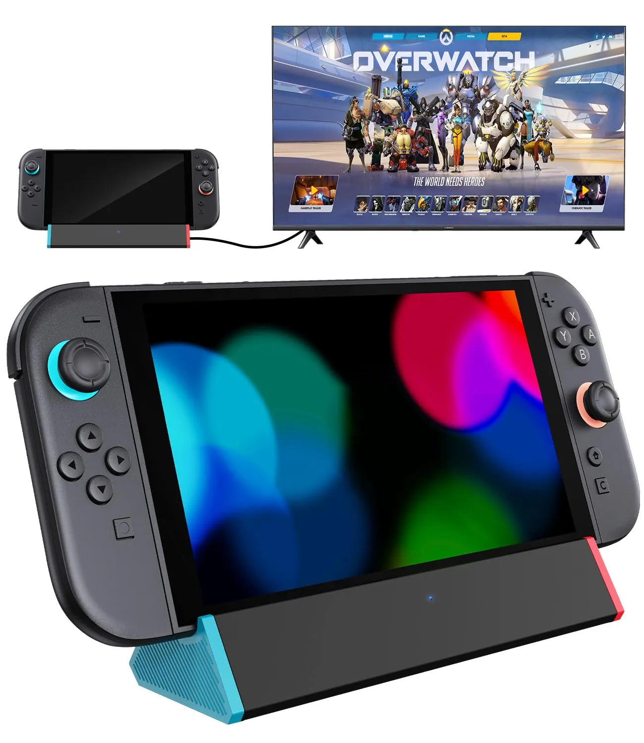 SiWiQU Switch 2 Docking Station Portatile con Uscita HDMI 4K@120Hz e Ricarica Rapida 100W