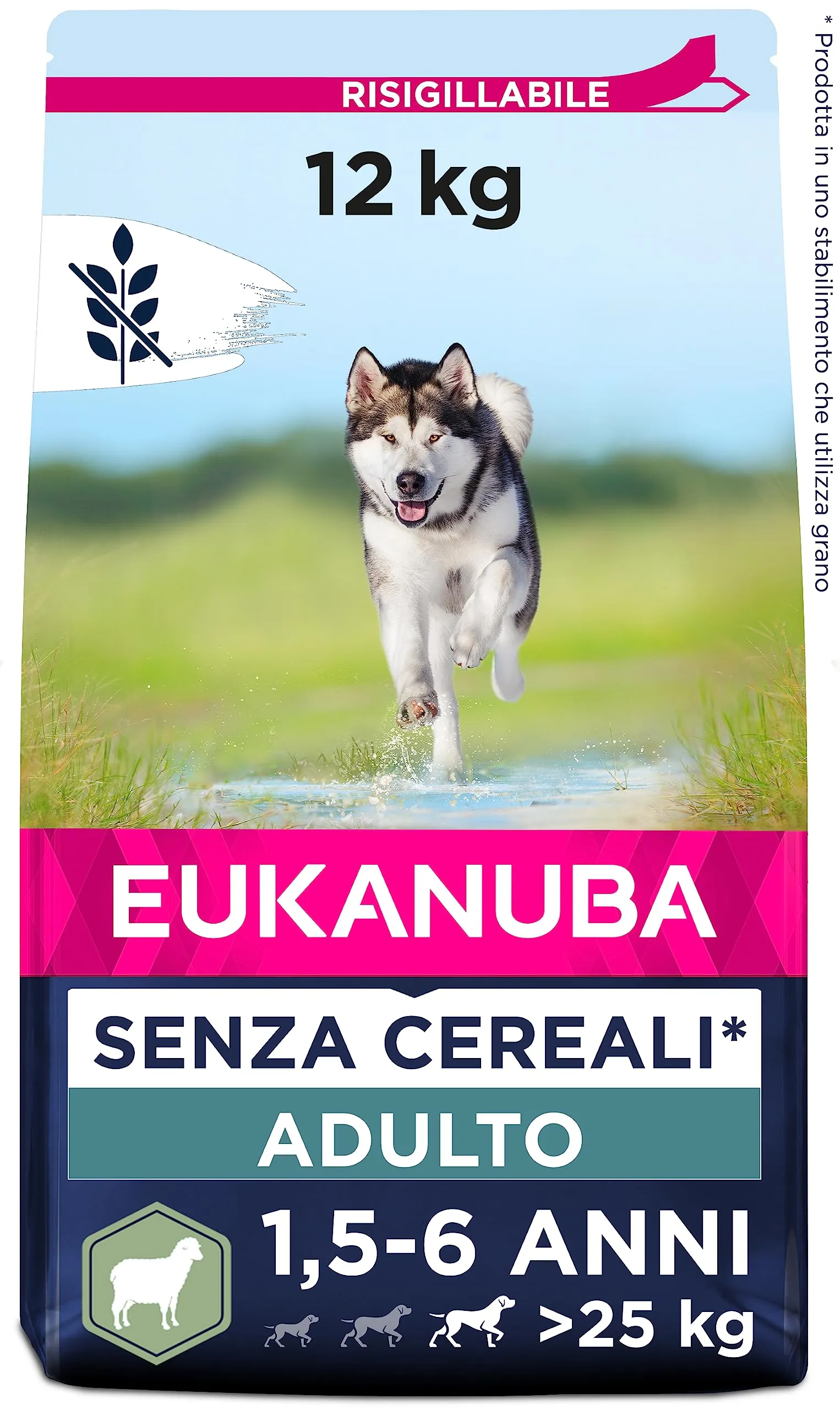 EUKANUBA Grain Free Agnello per Cani Adulti Taglia Grande 12kg