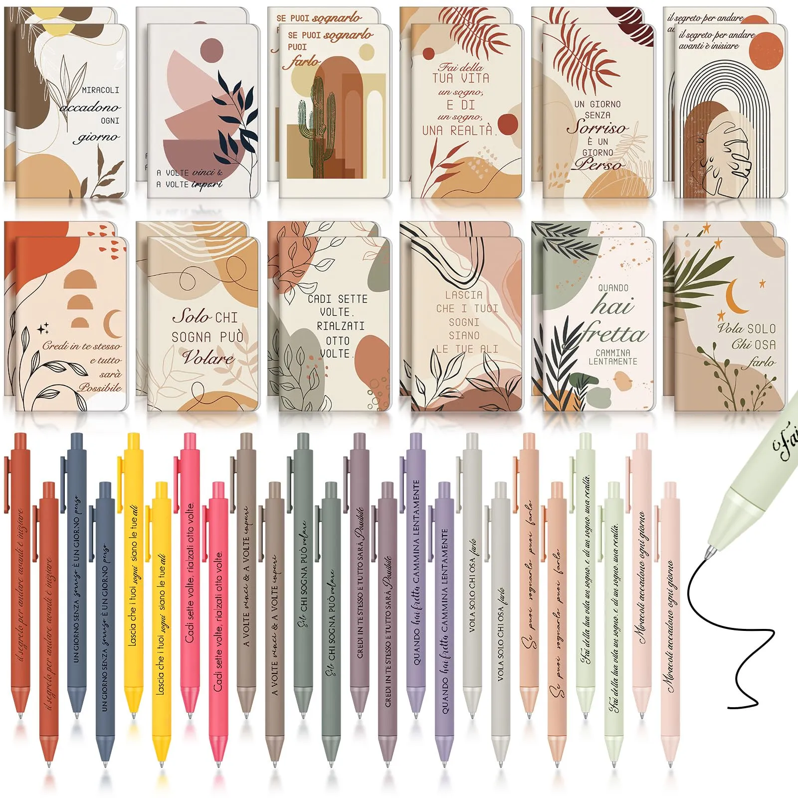 Sinmoe 24 Set Quaderni Ispirazionali e Penne Motivazionali