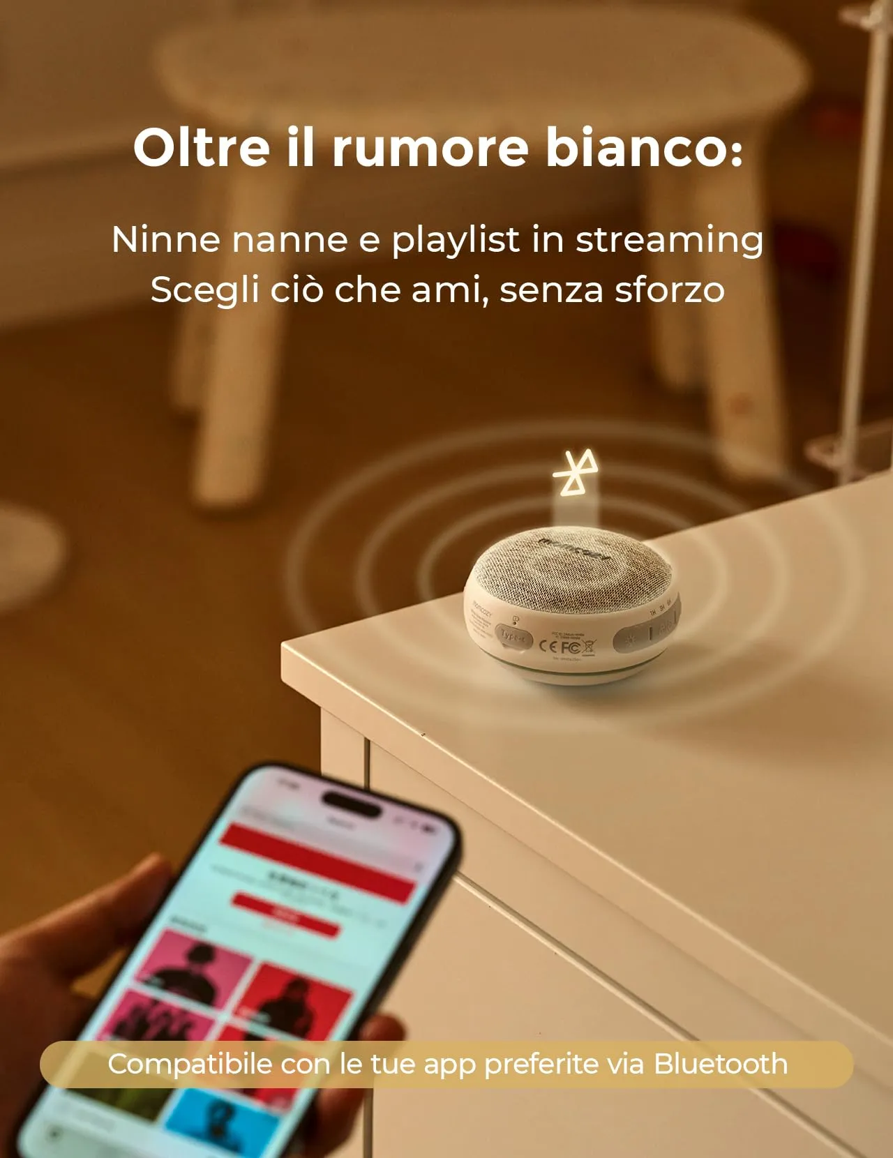 Macchina per rumore bianco, 30 opzioni di suoni rilassanti tra cui ventola, natura e rumore bianco, timer di spegnimento, Bluetooth, macchina per suoni del sonno per adulti iTOMA 318 Macchina per rumore bianco, 30 opzioni di suoni rilassanti tra cui ventola, natura e rumore bianco, timer di spegnimento, Bluetooth, macchina per suoni del sonno per adulti iTOMA 318