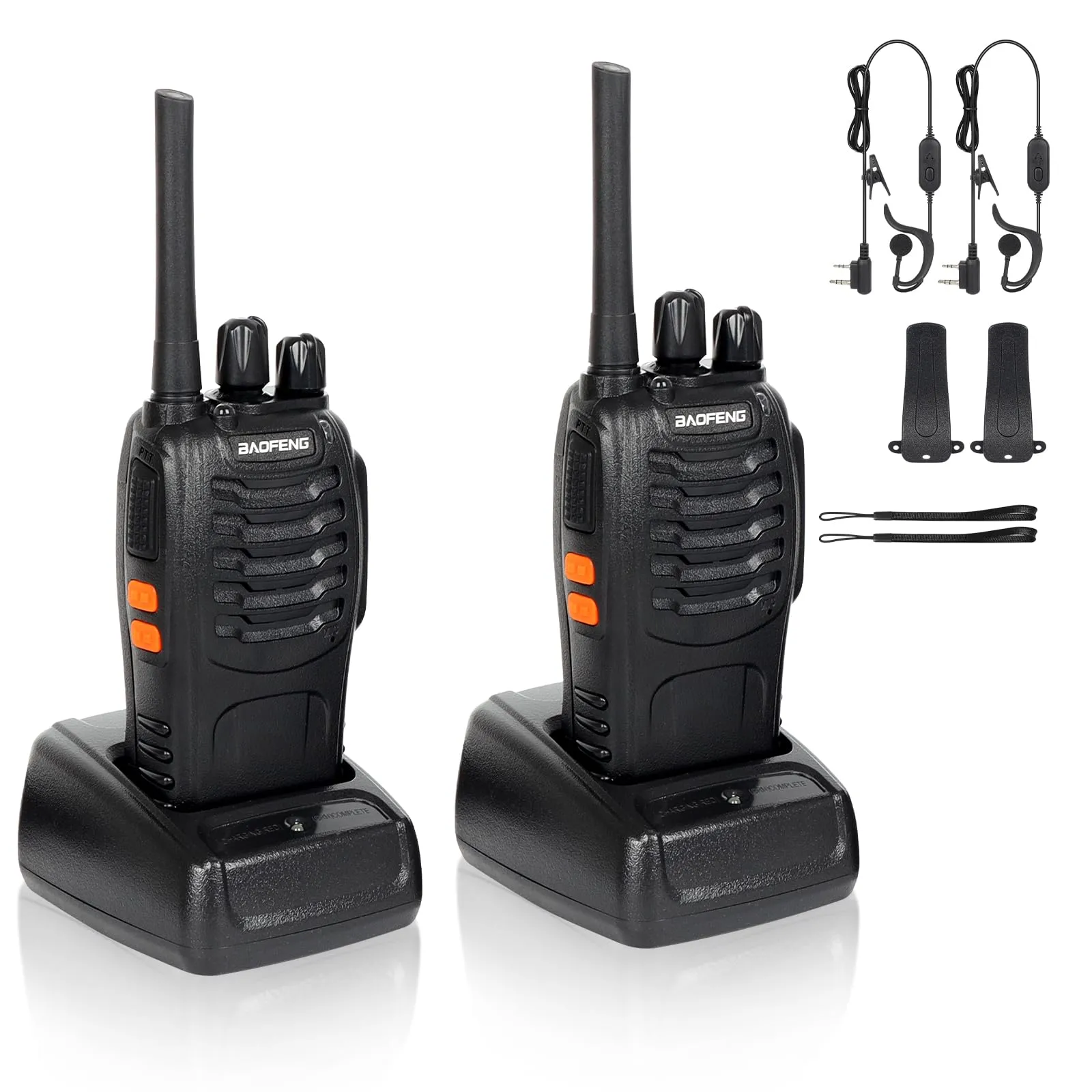 Walkie-Talkie Ricaricabile Lunga Distanza 16 Canali con Auricolare