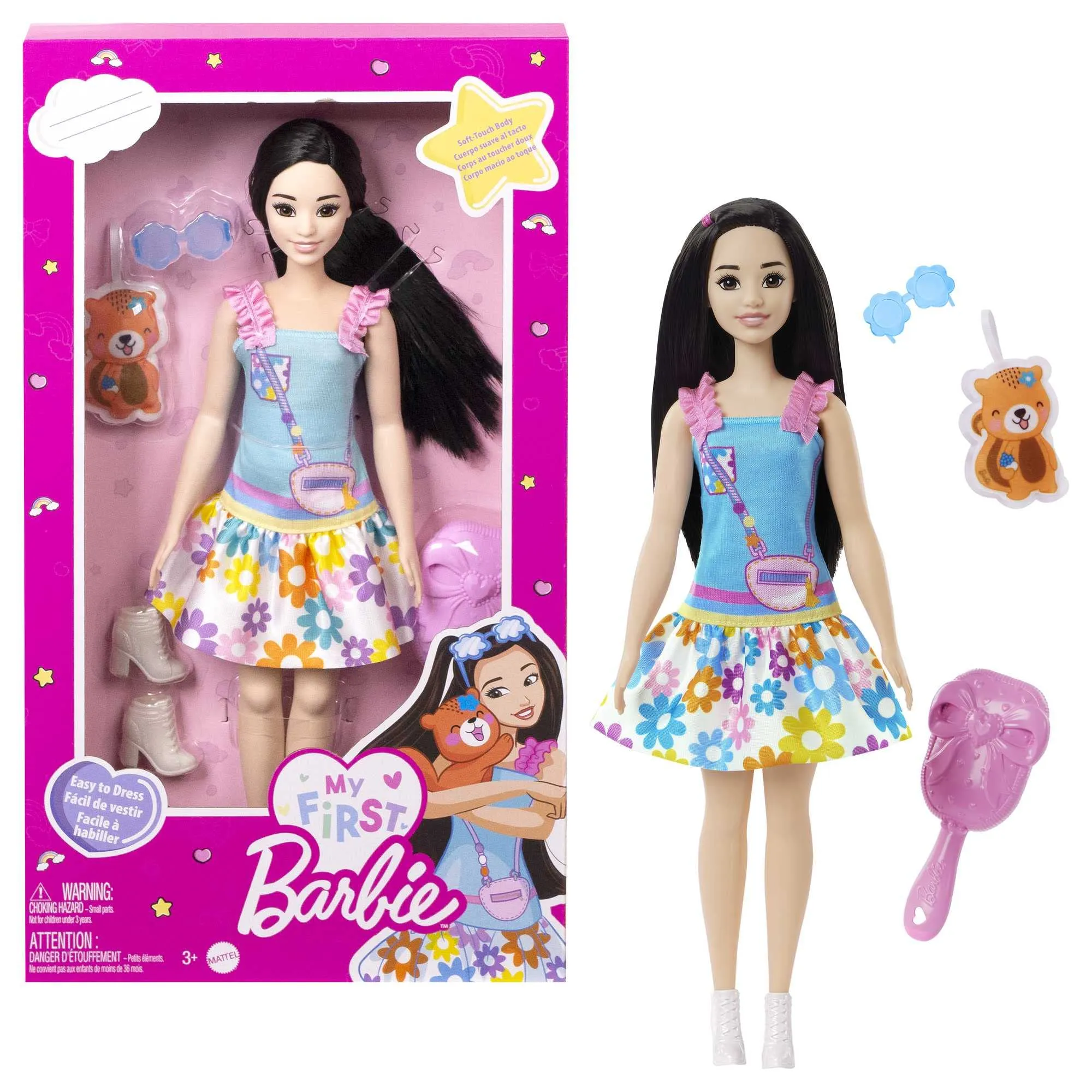 Barbie - La Mia Prima Barbie Renee, Bambola 34 cm con Accessori e Cucciolo