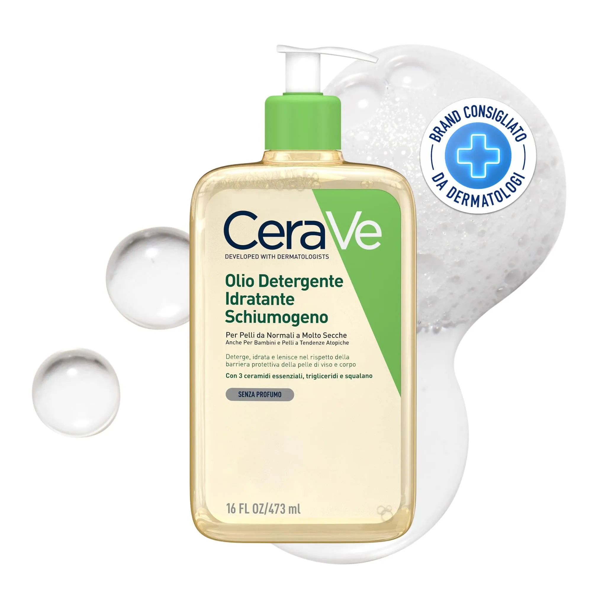 CeraVe Olio Detergente Schiumogeno Idratante e Lenitivo 473ml
