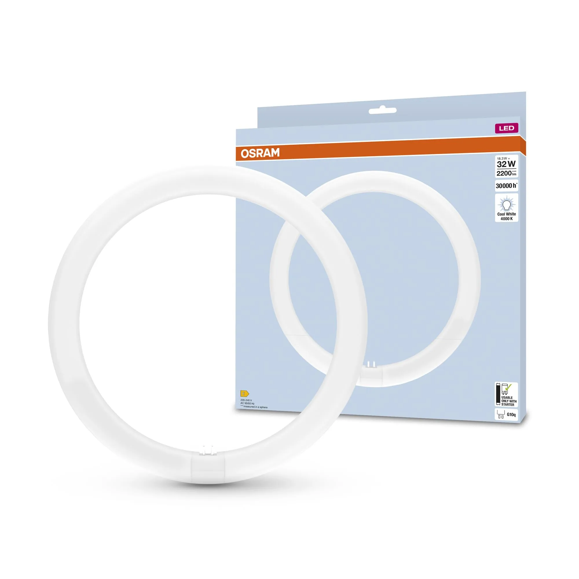 OSRAM LED TUBE T9C EM 32 Circolare - Luce Bianca Fredda