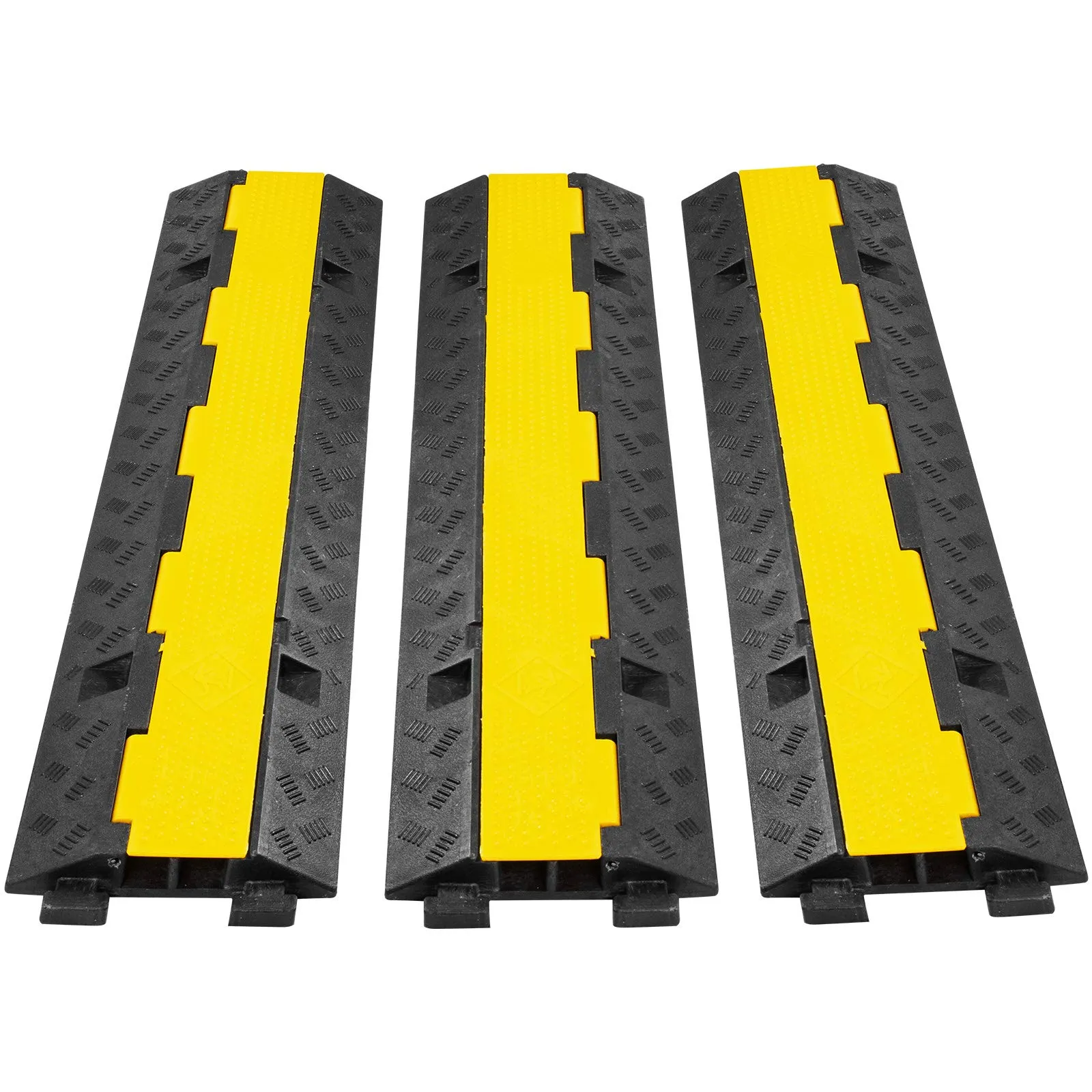 VEVOR 3pcs Rampe Passacavo a 2 Canali, 98 cm, Protezione Cavi in PVC e Gomma