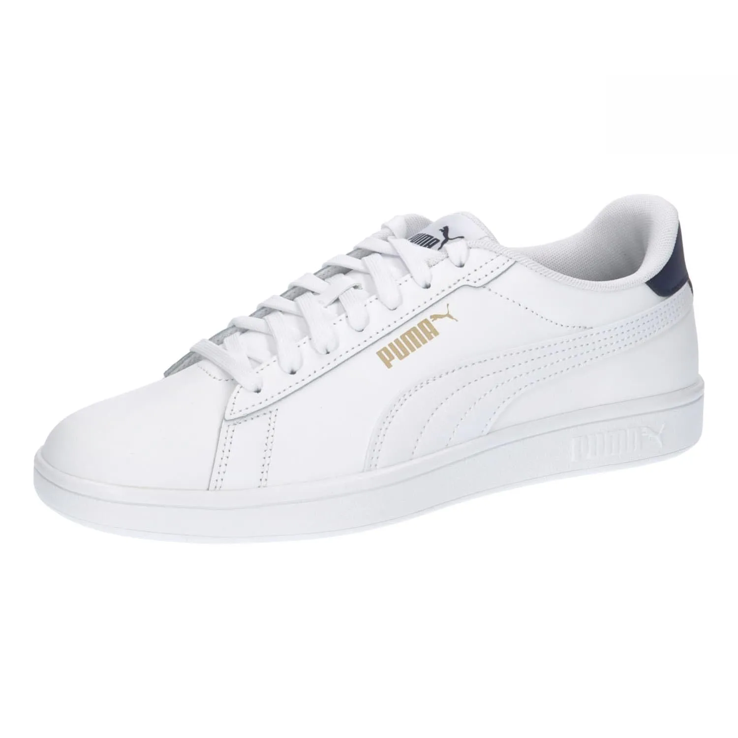 PUMA Smash 3.0 L Sneaker Unisex-Adulto Bianco White Navy Gold