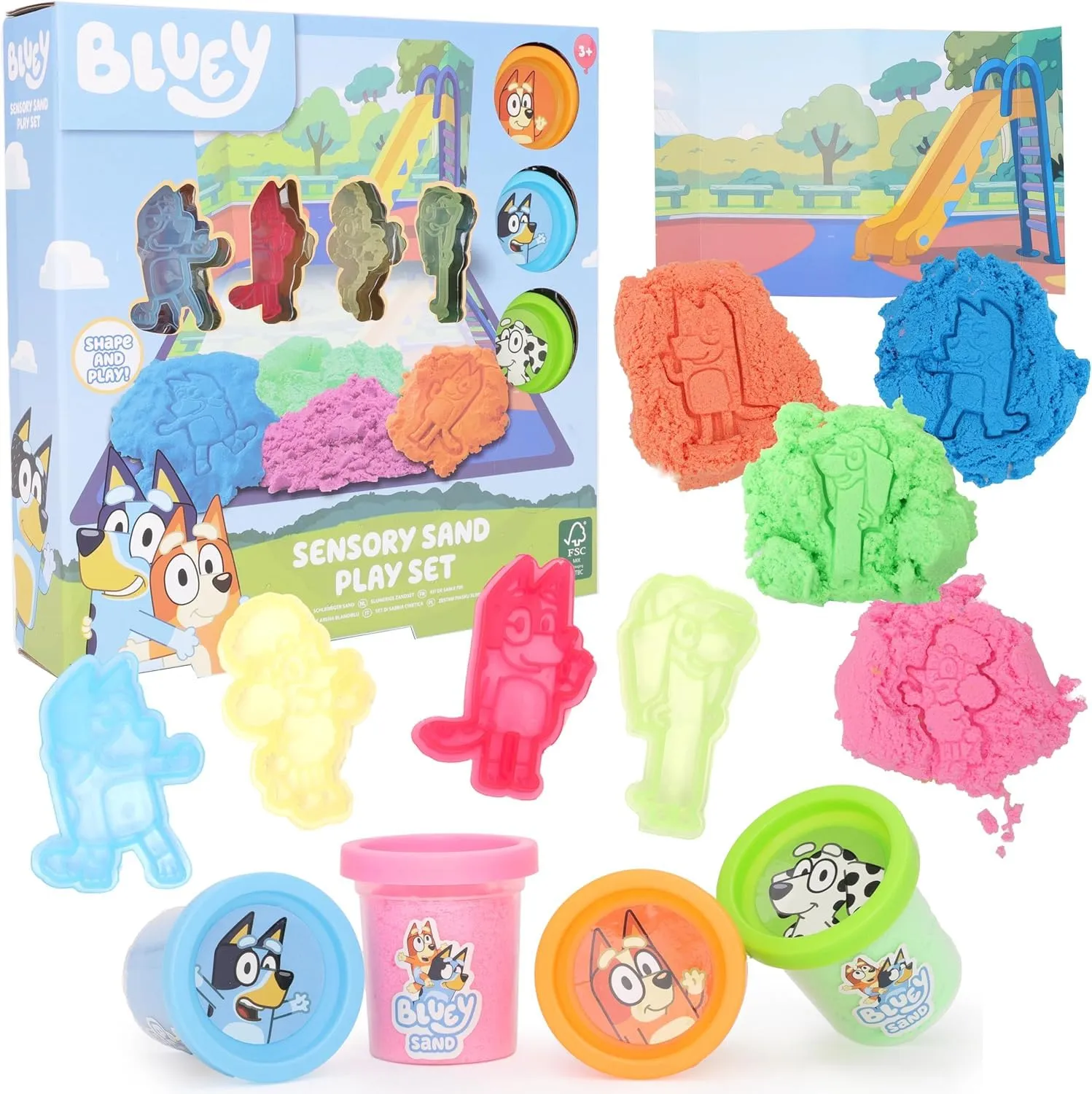 Toyland® Bluey Sensory Sand Activity Set - 10 Pezzi