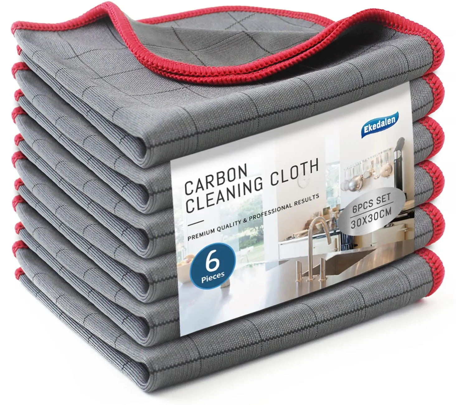 Ekedalen Panni Magici Microfibra Carbonio - Set da 6