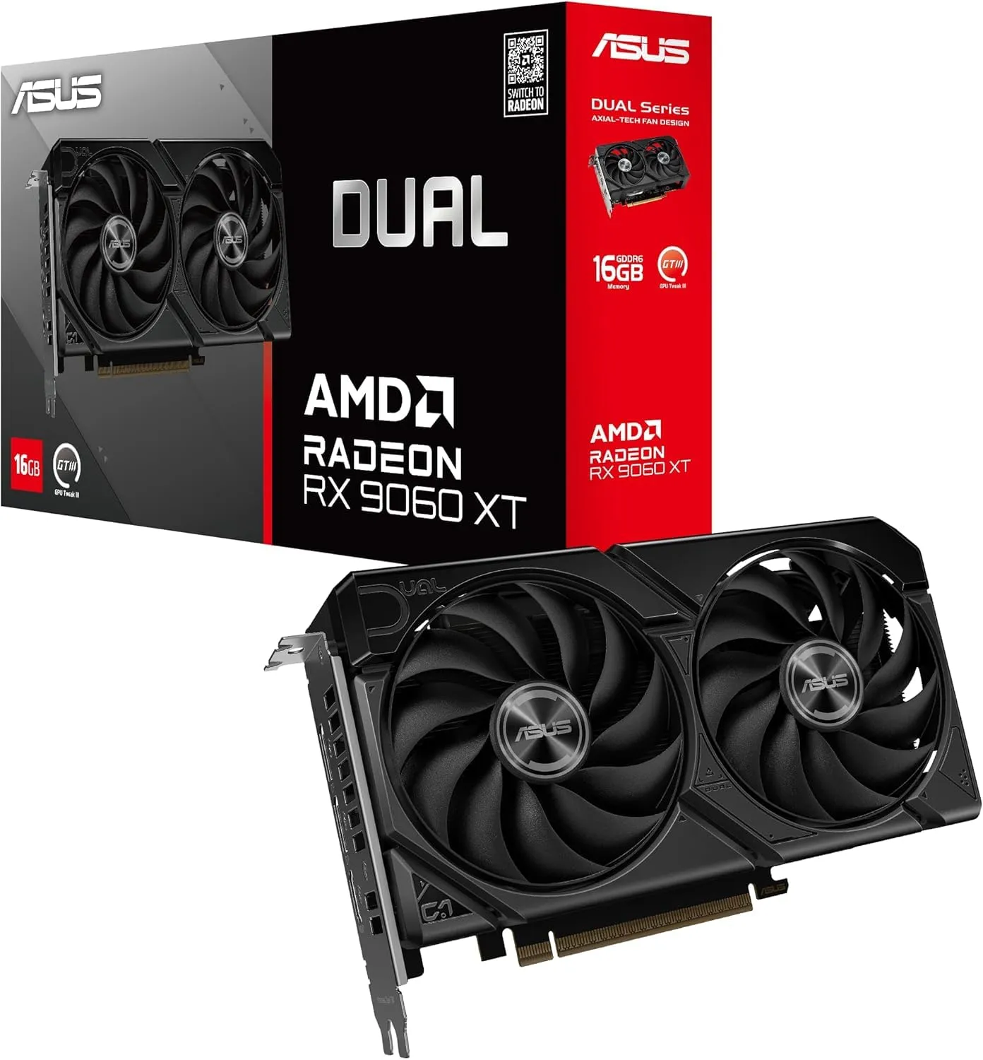 ASUS Dual AMD Radeon RX 9060 XT 16GB GDDR6