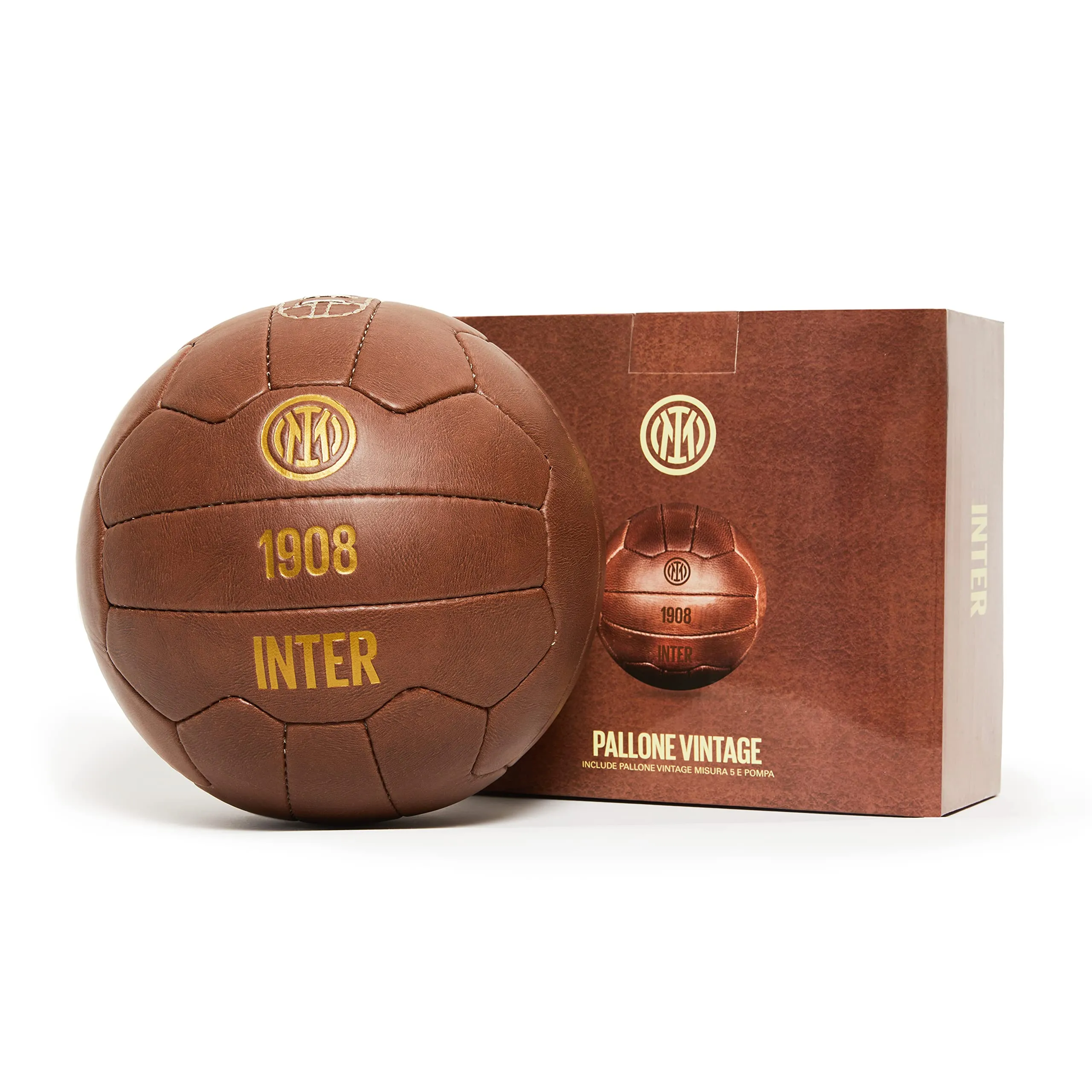 Inter - Pallone da Calcio Vintage 115 anni, Taglia 5, Prodotto Ufficiale