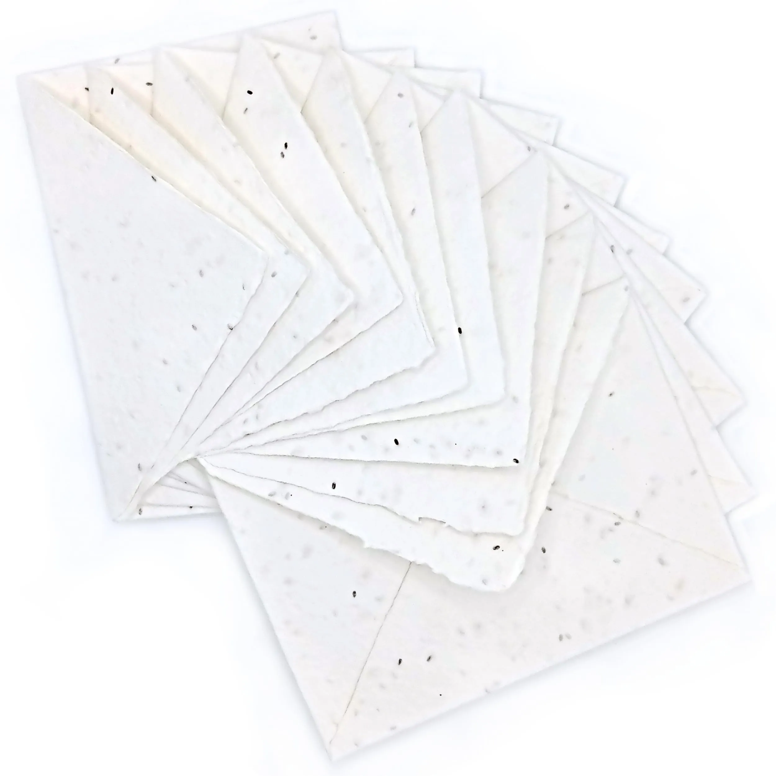 Buste in Carta Fatta a Mano Piantabile con Bordi Irregolari - Bianco, 13,5x18,5 cm (Confezione da 10)