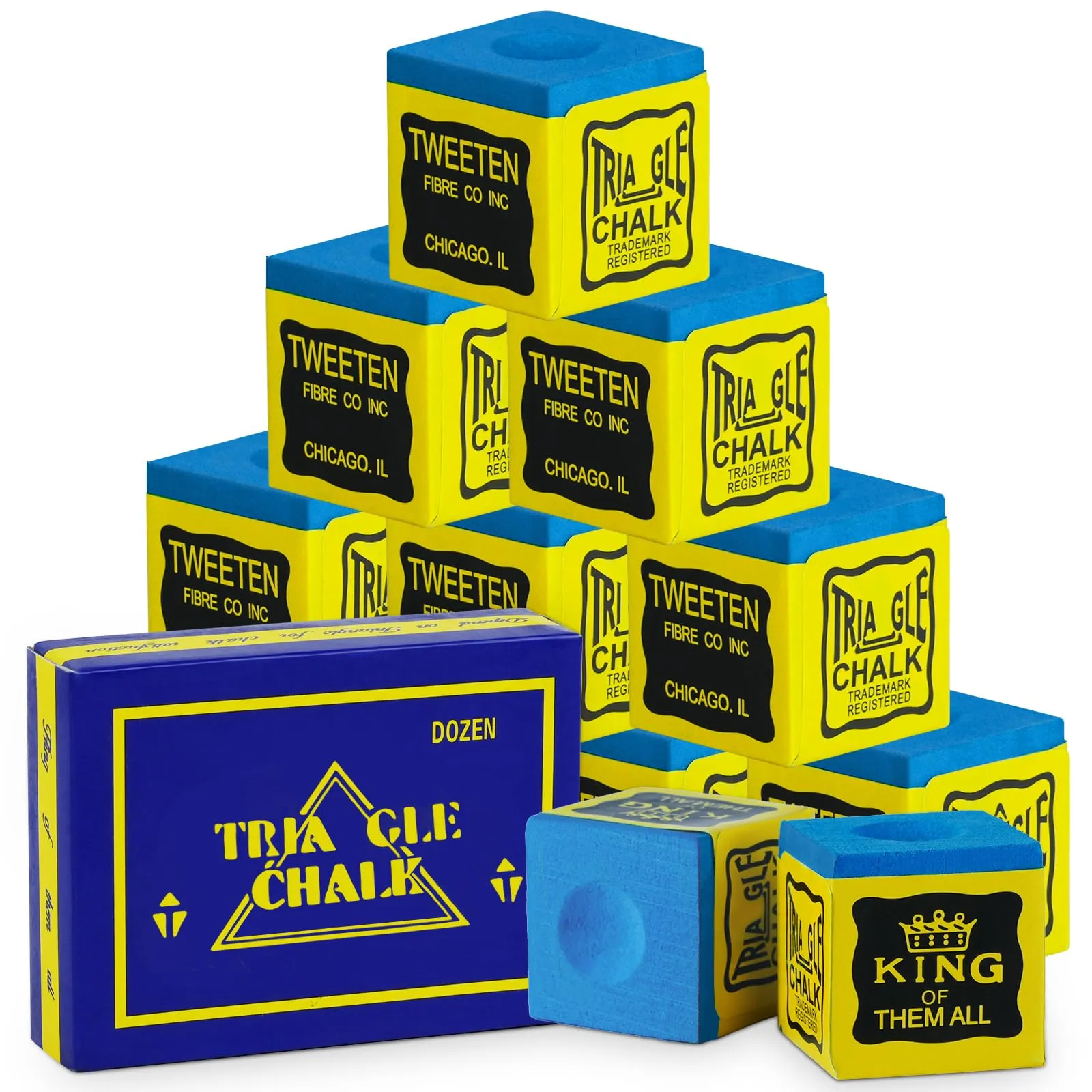 flintronic 12 Pezzi Gessetti da Biliardo Professionali (Blu)