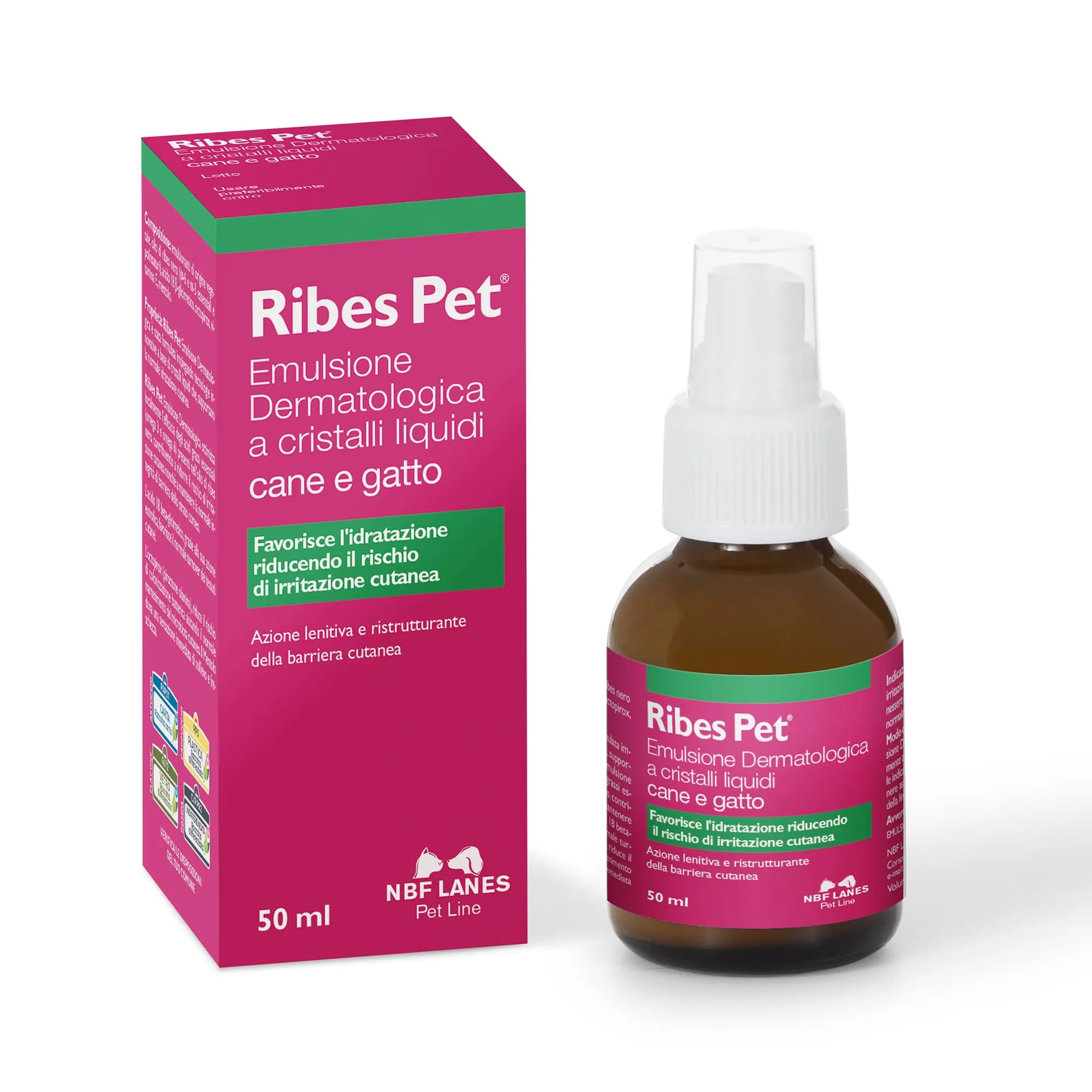 NBF Lanes Ribes Pet Emulsione Dermatologica a Cristalli Liquidi per Cani e Gatti