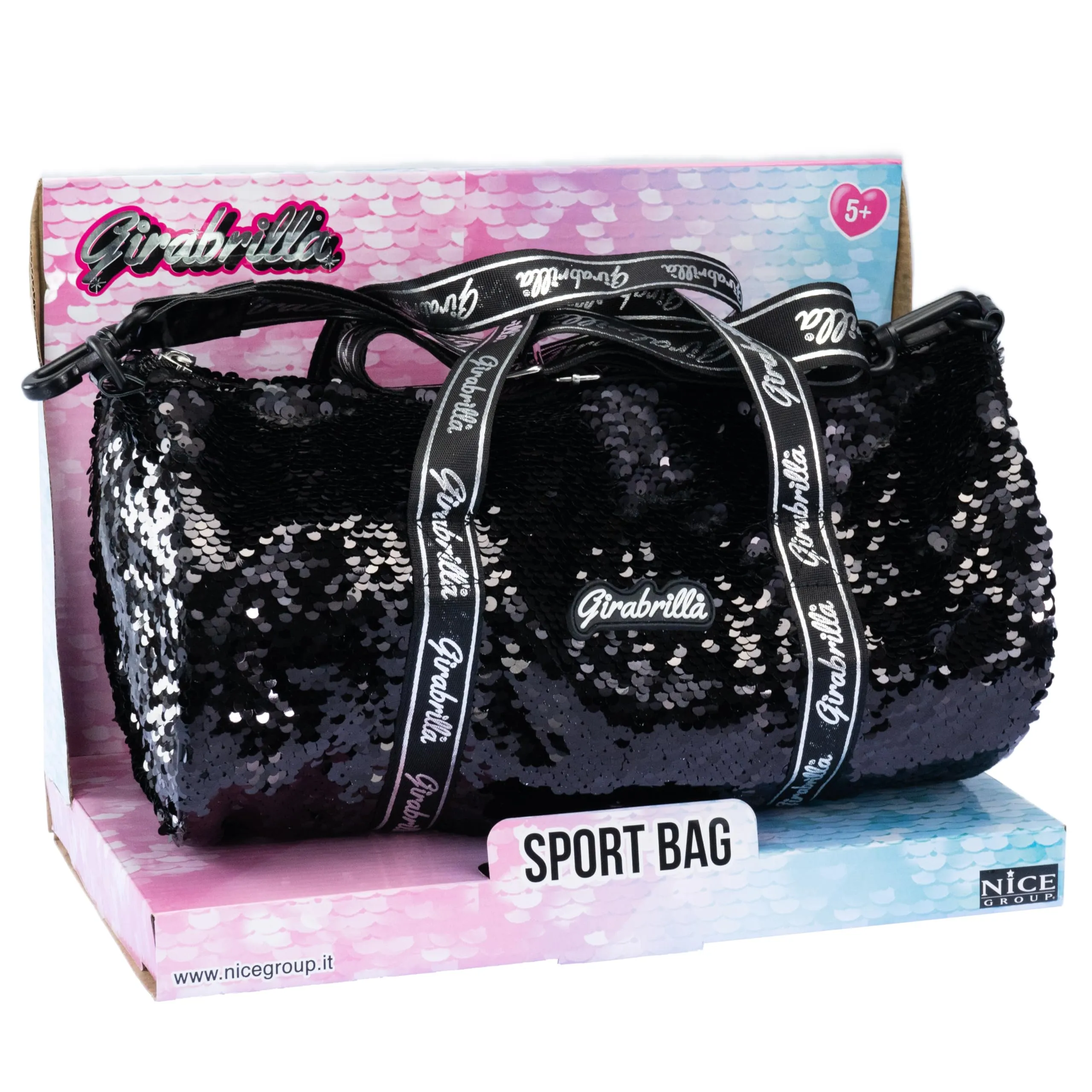 Girabrilla Sport Bag Black - Borsa Sportiva Nera con Paillettes Reversibili