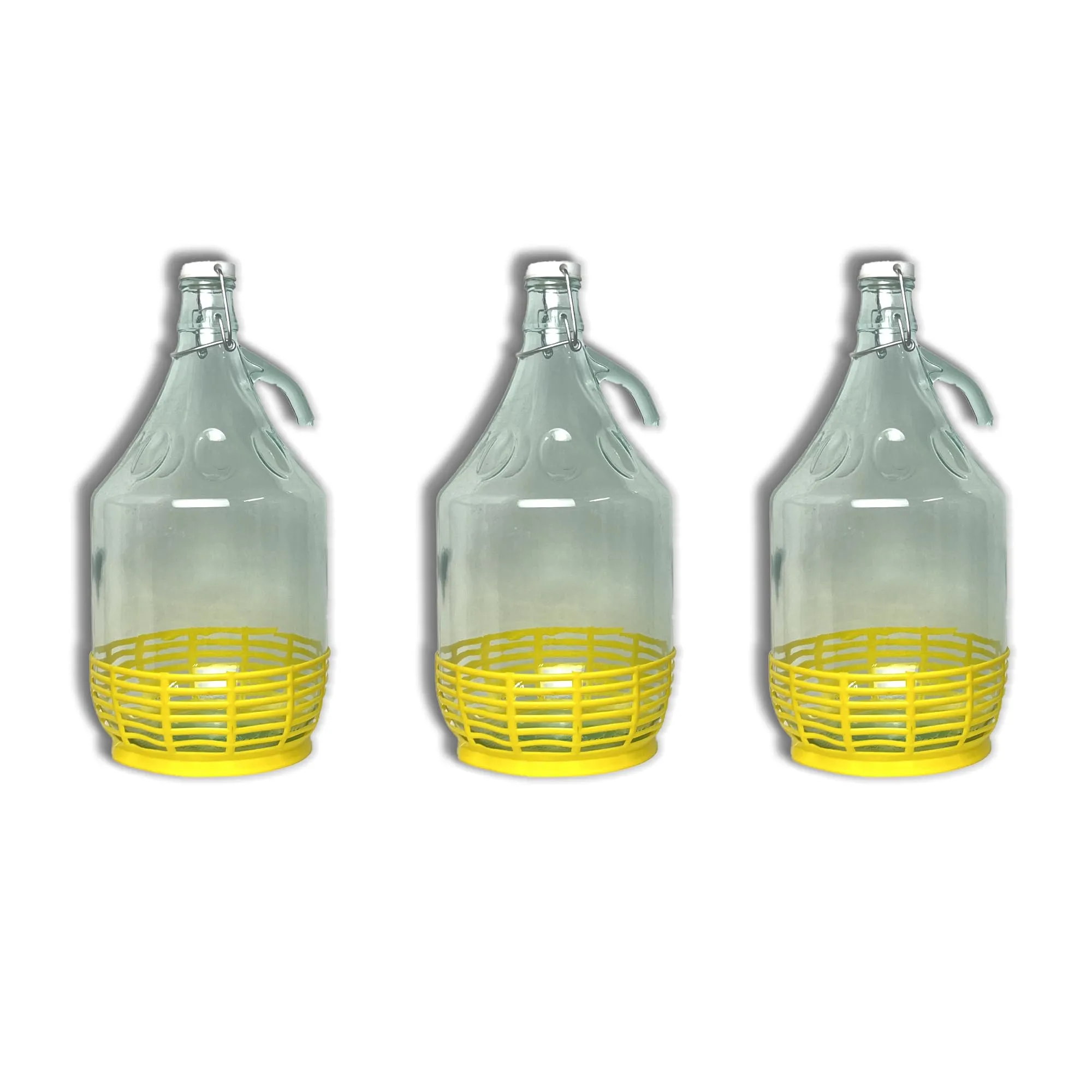 FERROELETTRA Damigiana in Vetro da 5 Litri con Chiusura Ermetica (Set da 3)