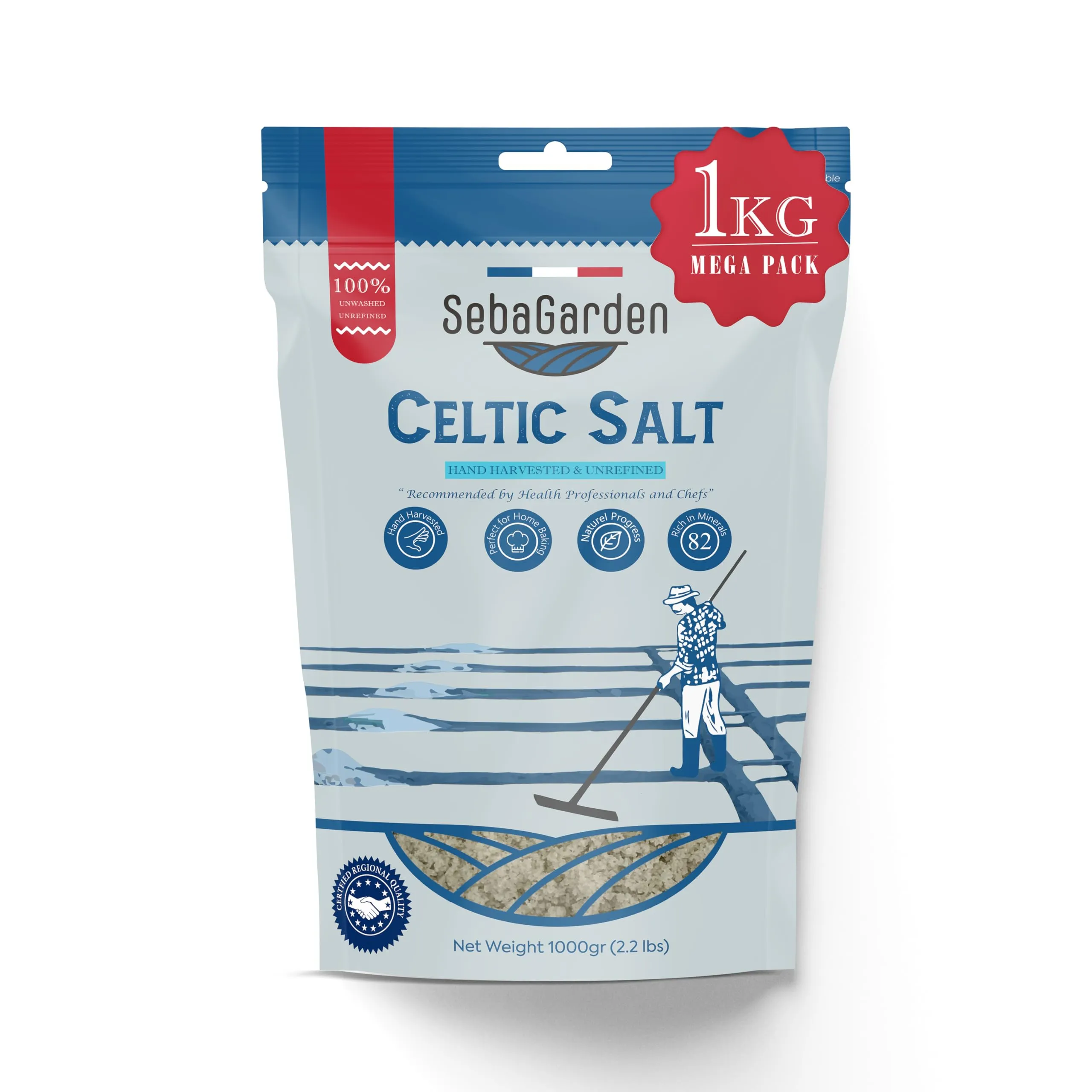 Seba Garden Celtic Sea Salt Grey, Sale Marino Grigio Biologico Certificato, 1 kg