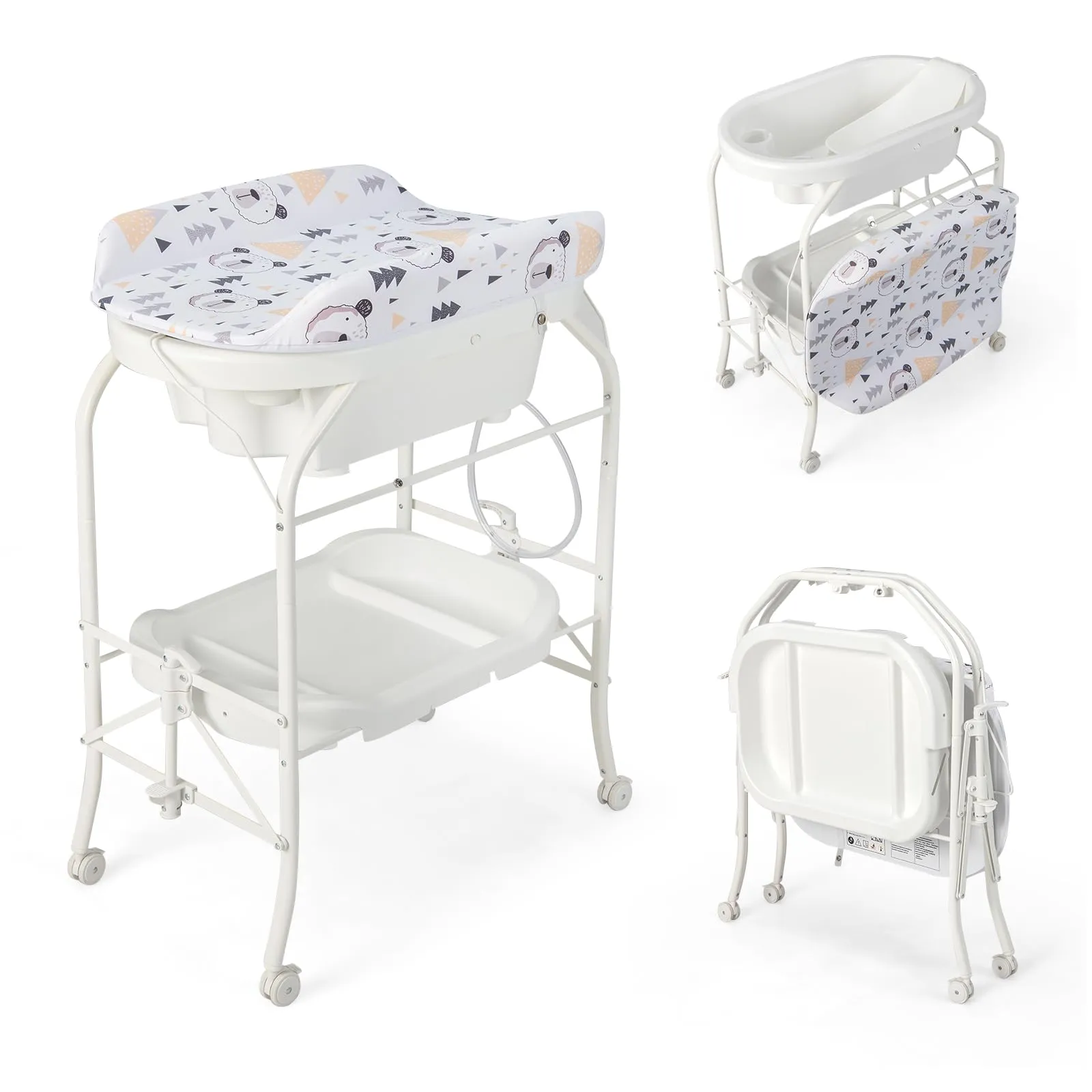 COSTWAY Fasciatoio con Vaschetta Bagnetto 2 in 1