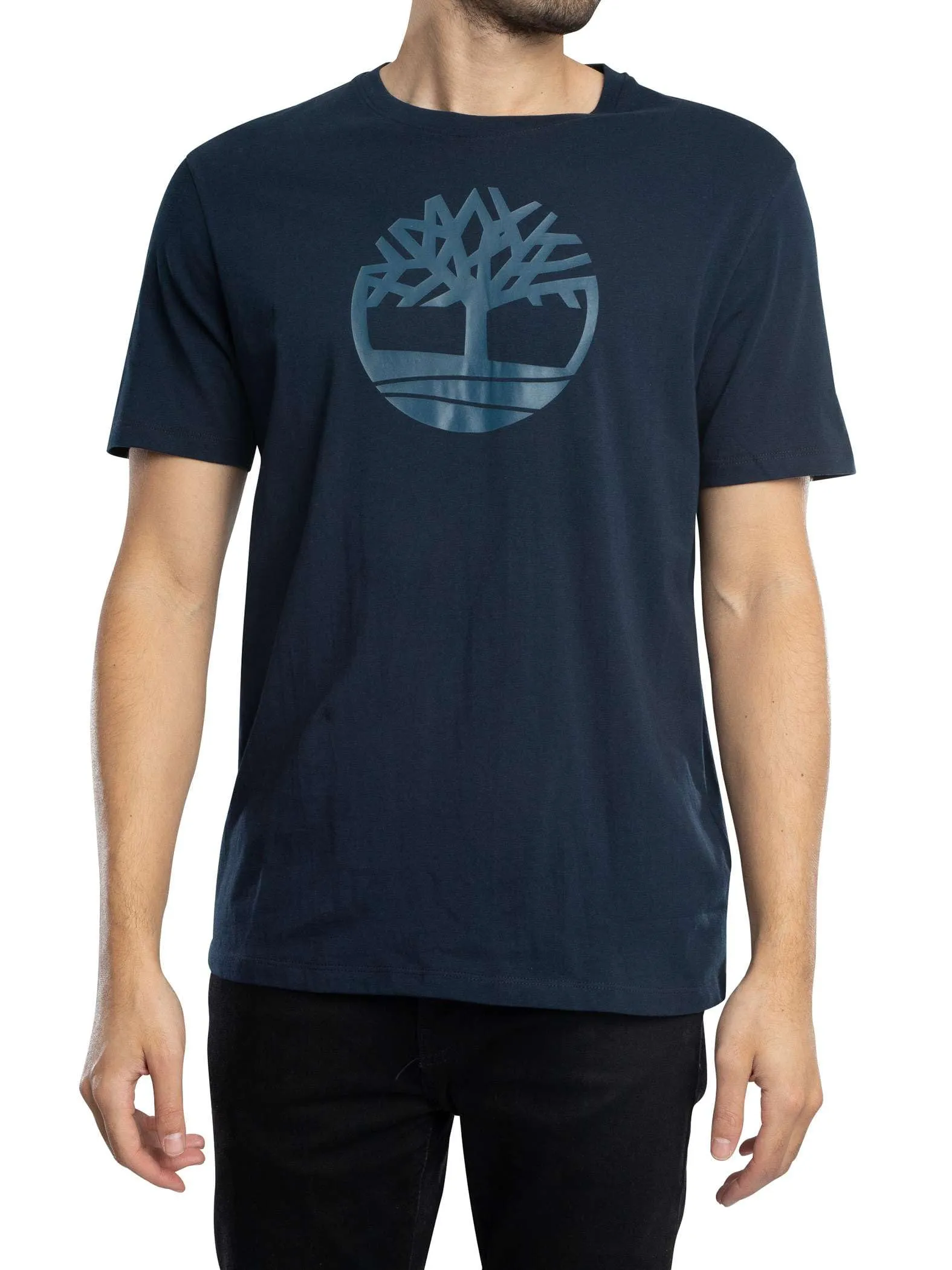 Timberland T-Shirt Uomo Logo Albero Kennebec River Blu