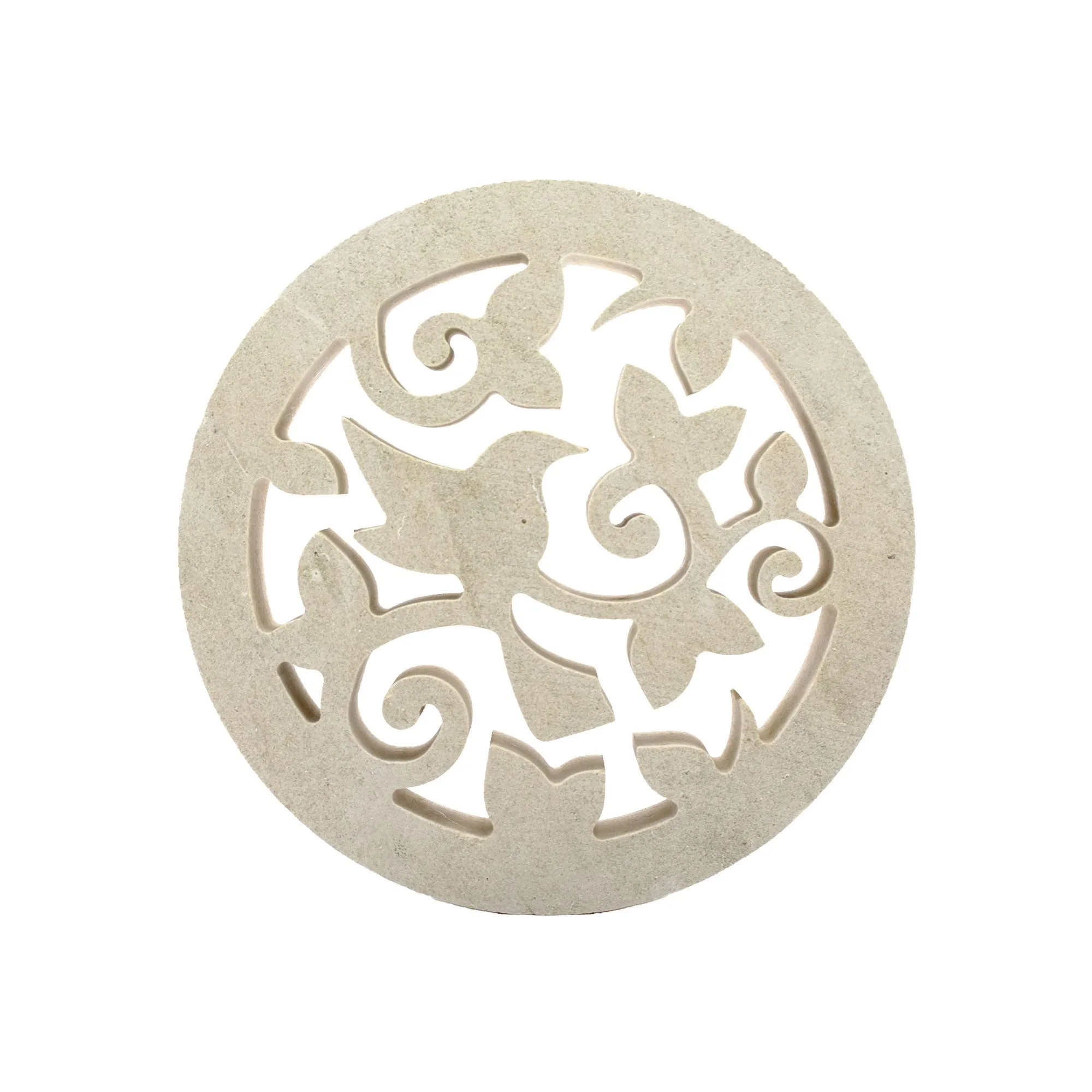 Griglia di aerazione e ventilazione in Pietra Leccese con rete alluminio anti insetti per tubo d 120mm per uso interno ed esterno GRPLT001 PERSONALIZZABILE