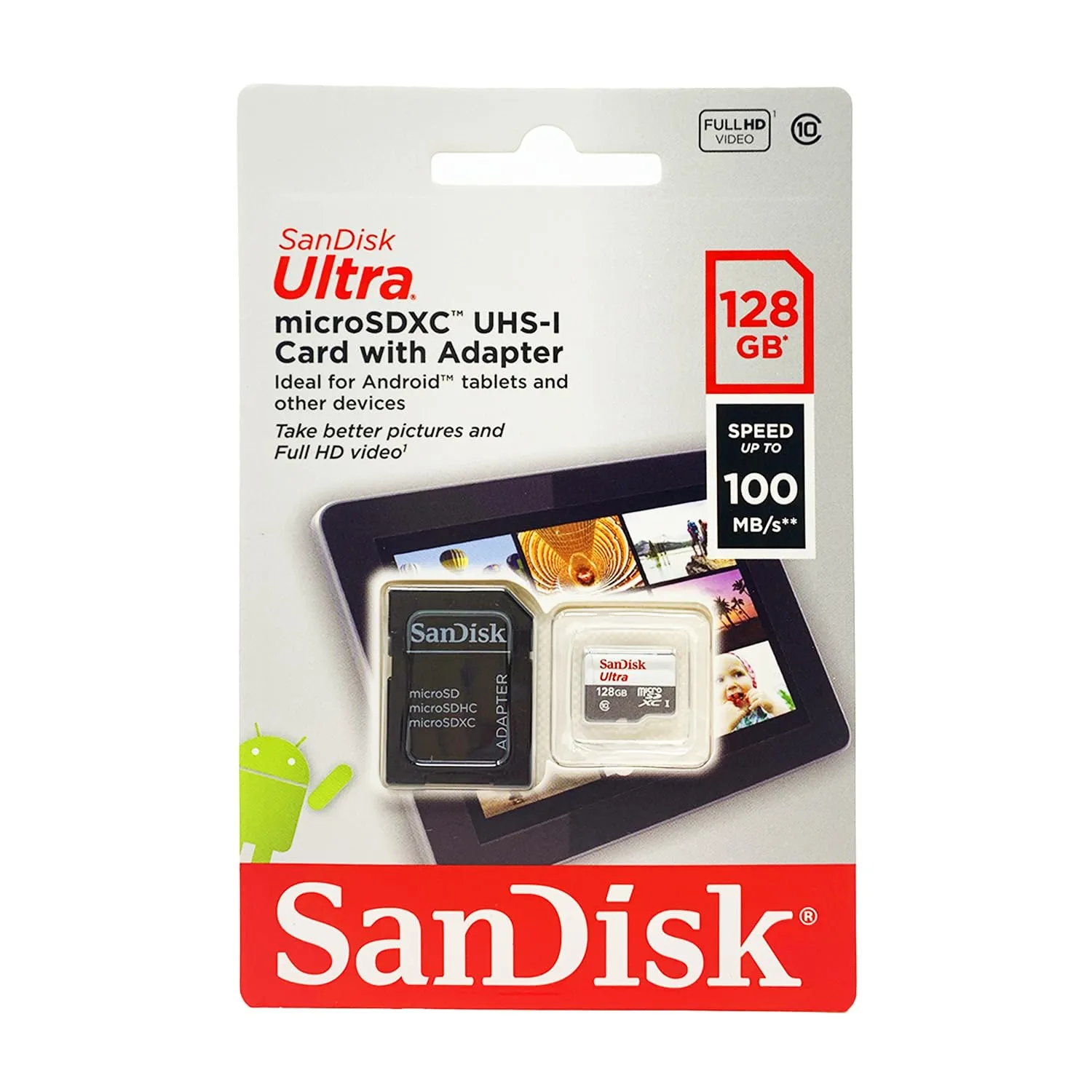 SanDisk Ultra microSDXC 128GB con Adattatore SD - Velocità 100MB/s, Classe 10, UHS-I