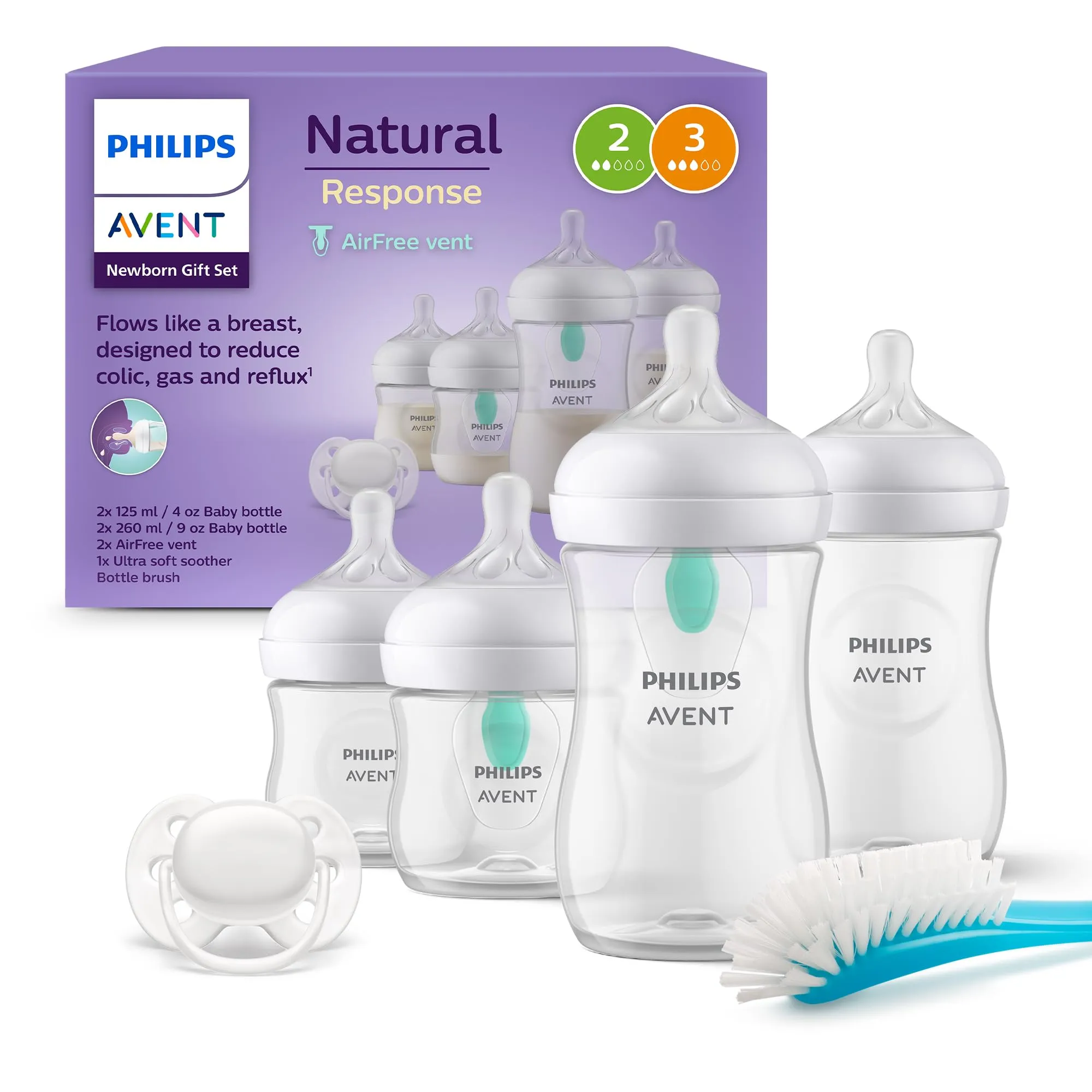 Philips Avent Set Regalo Neonato con Biberon Natural e Ciuccio Soothie