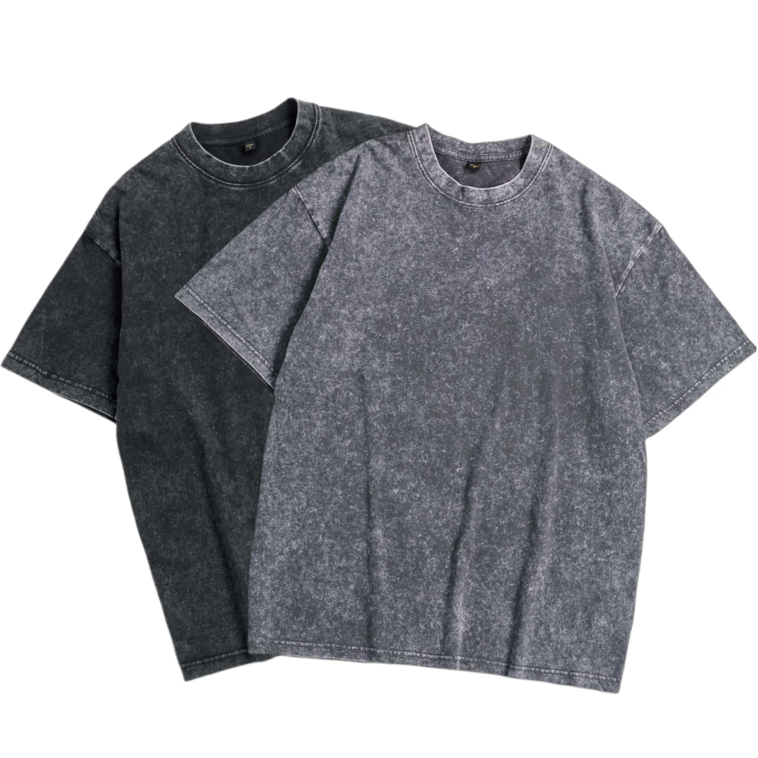 SAN Platina Set 2 Magliette Oversize Uomo Donna Cotone - Nero e Grigio