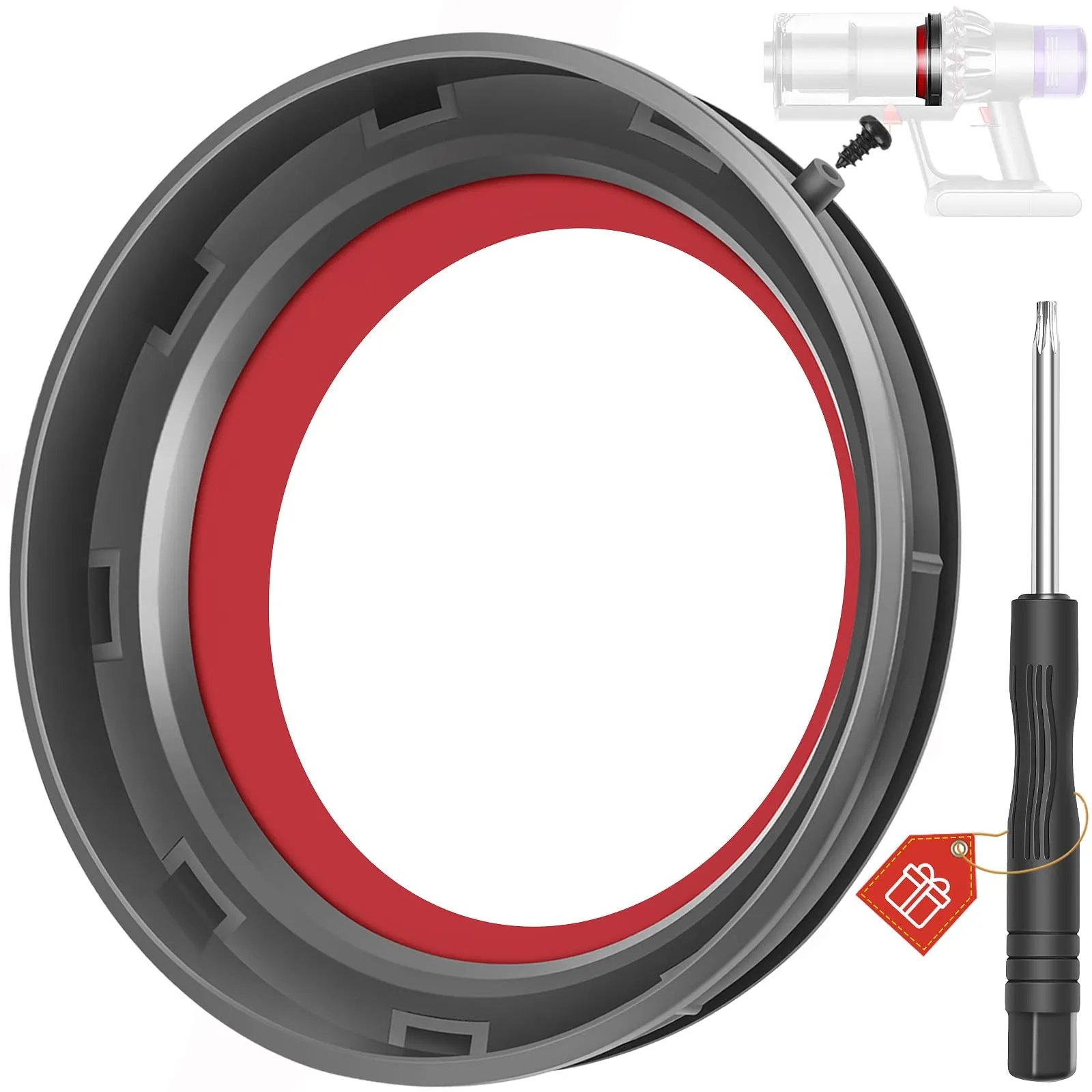 RUKHOOL Anello di Tenuta Contenitore Polvere per Dyson V11, V15, SV14, SV17, SV15, SV22, SV28 + Cacciavite