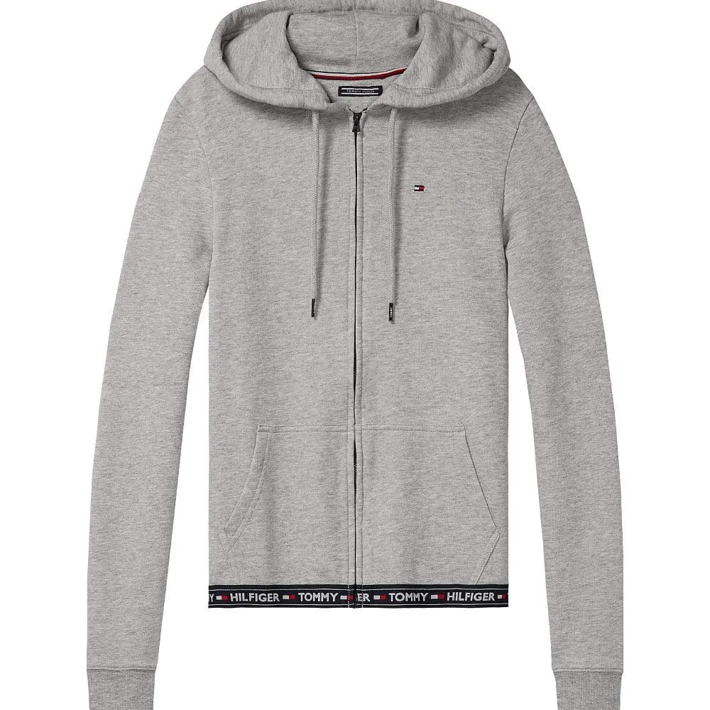 Tommy Hilfiger Felpa con Cappuccio e Zip Donna Terry Grigio