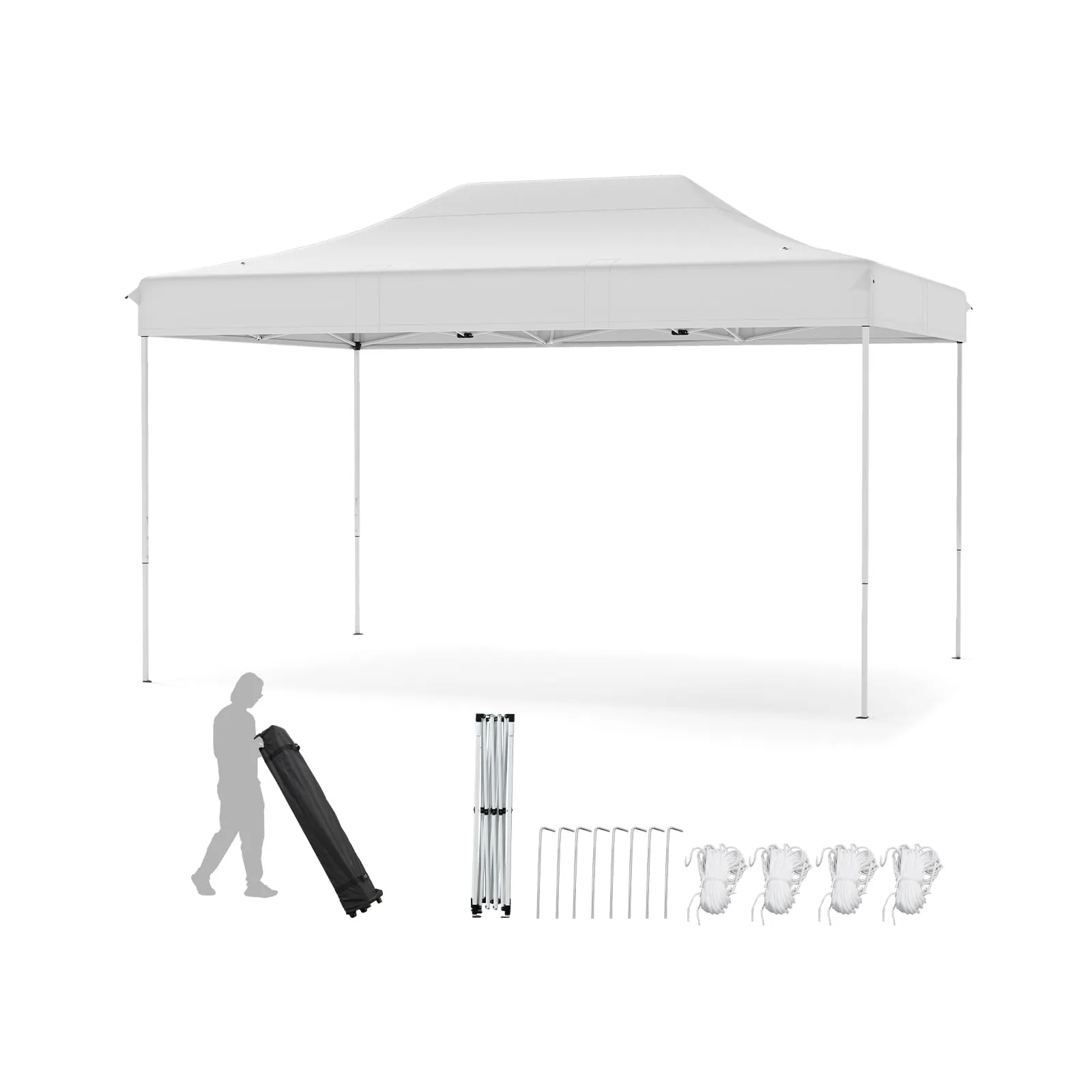 Gazebo Pieghevole Pop-up COSTWAY 3 x 4,5 m Beige