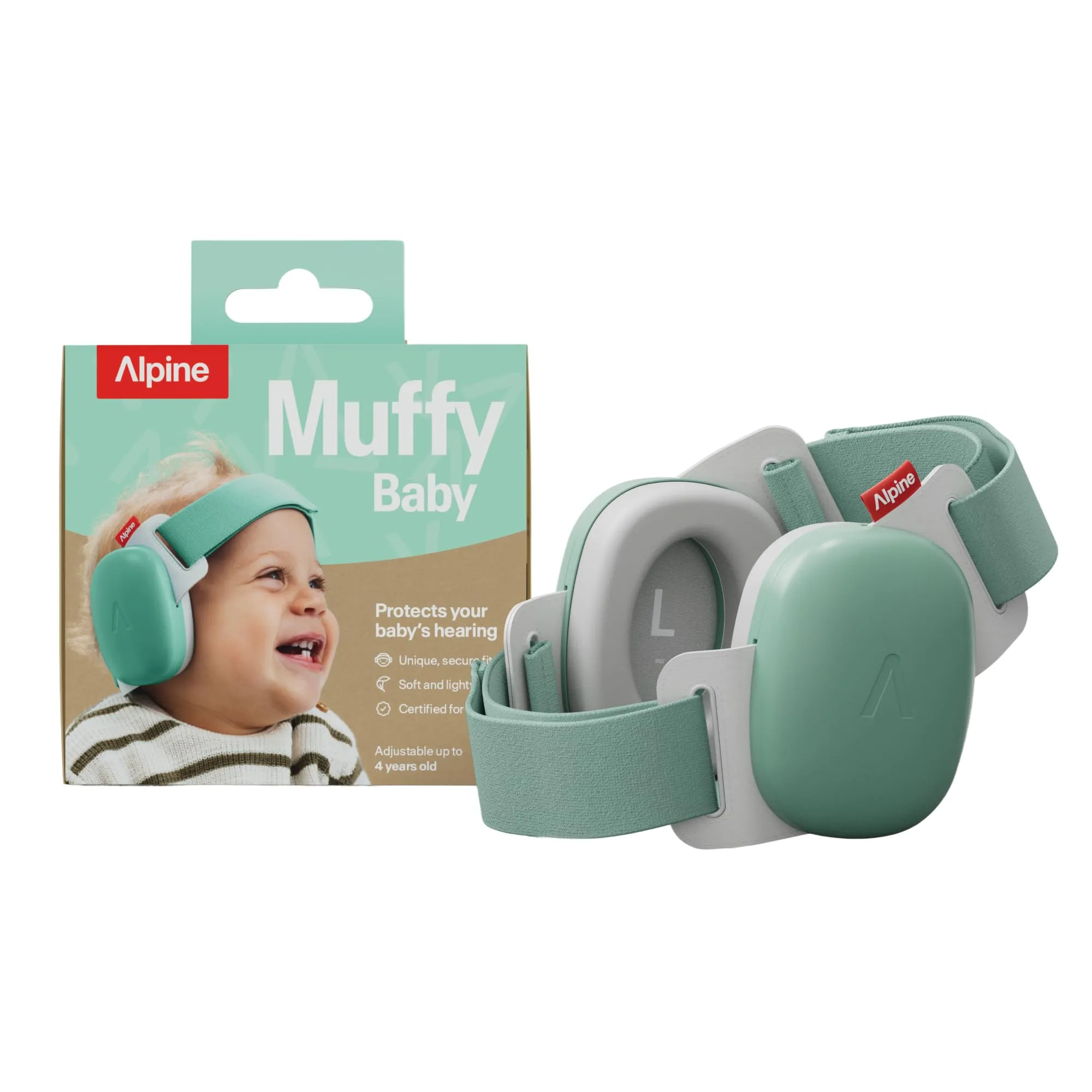 Alpine Muffy Baby Comfort - Paraorecchie Protettivi per Neonati e Bambini - Verde