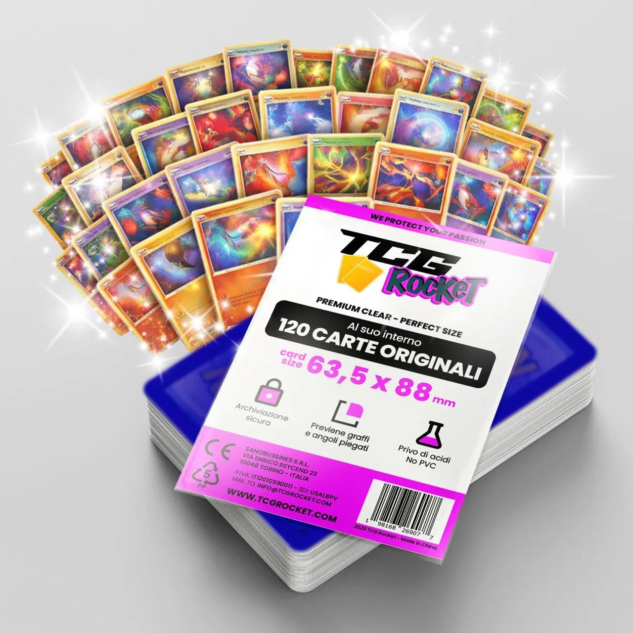 TCG Rocket SET Mega - 120 Carte Pokémon Originali Italiane con 6 Carte Brillanti
