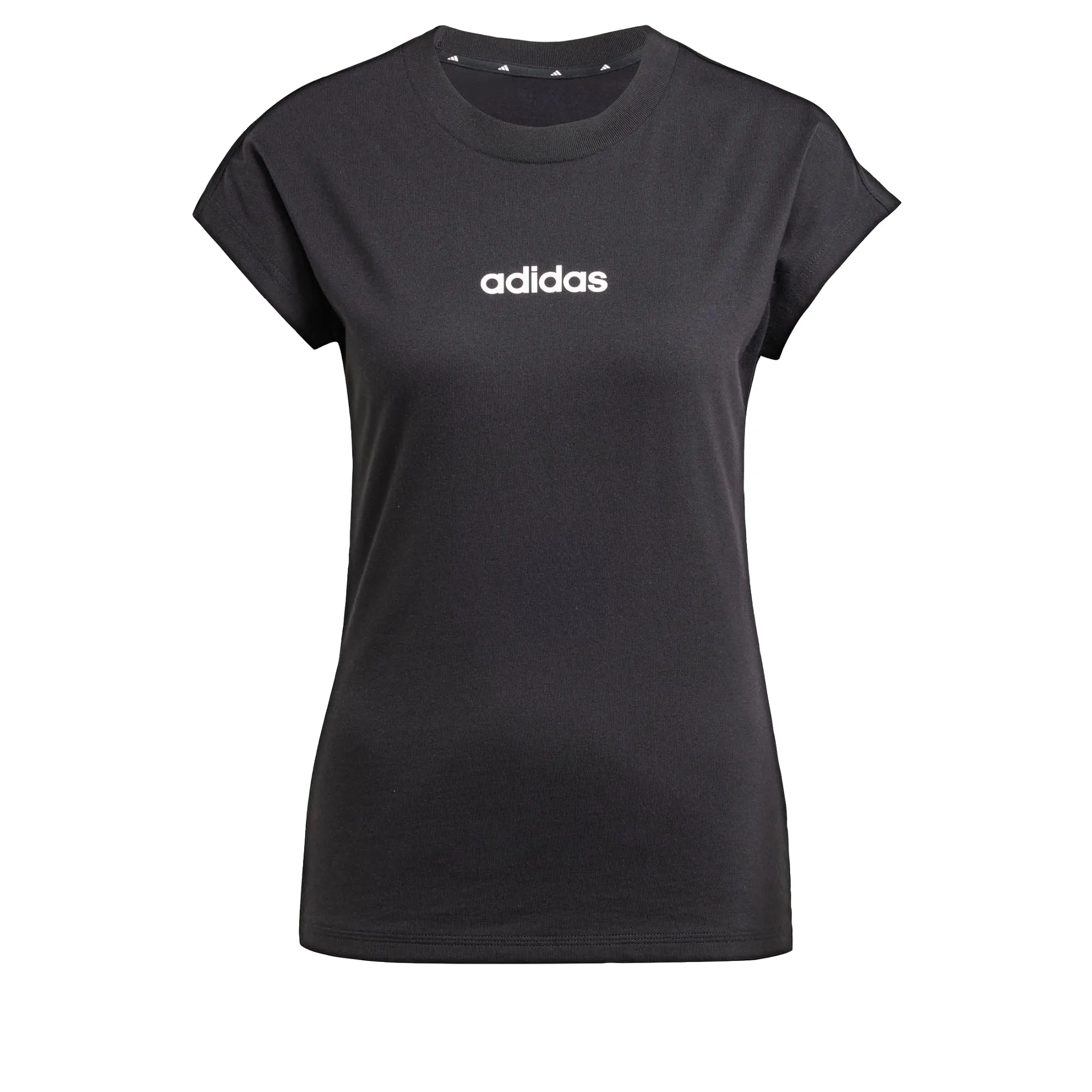 Adidas Essentials Linear Cotton T-Shirt Donna Nera/Bianca