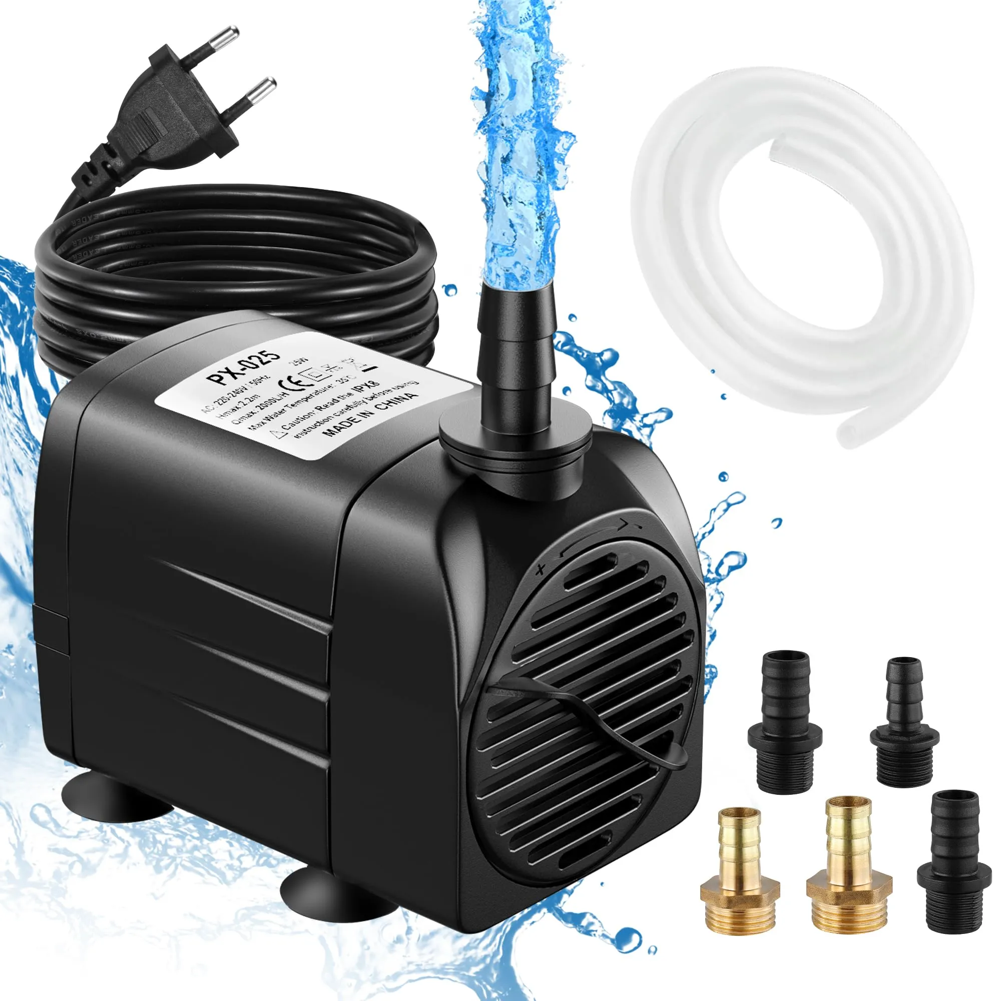 Lnicez Pompa ad Acqua Sommergibile 25W, 2000 L/H