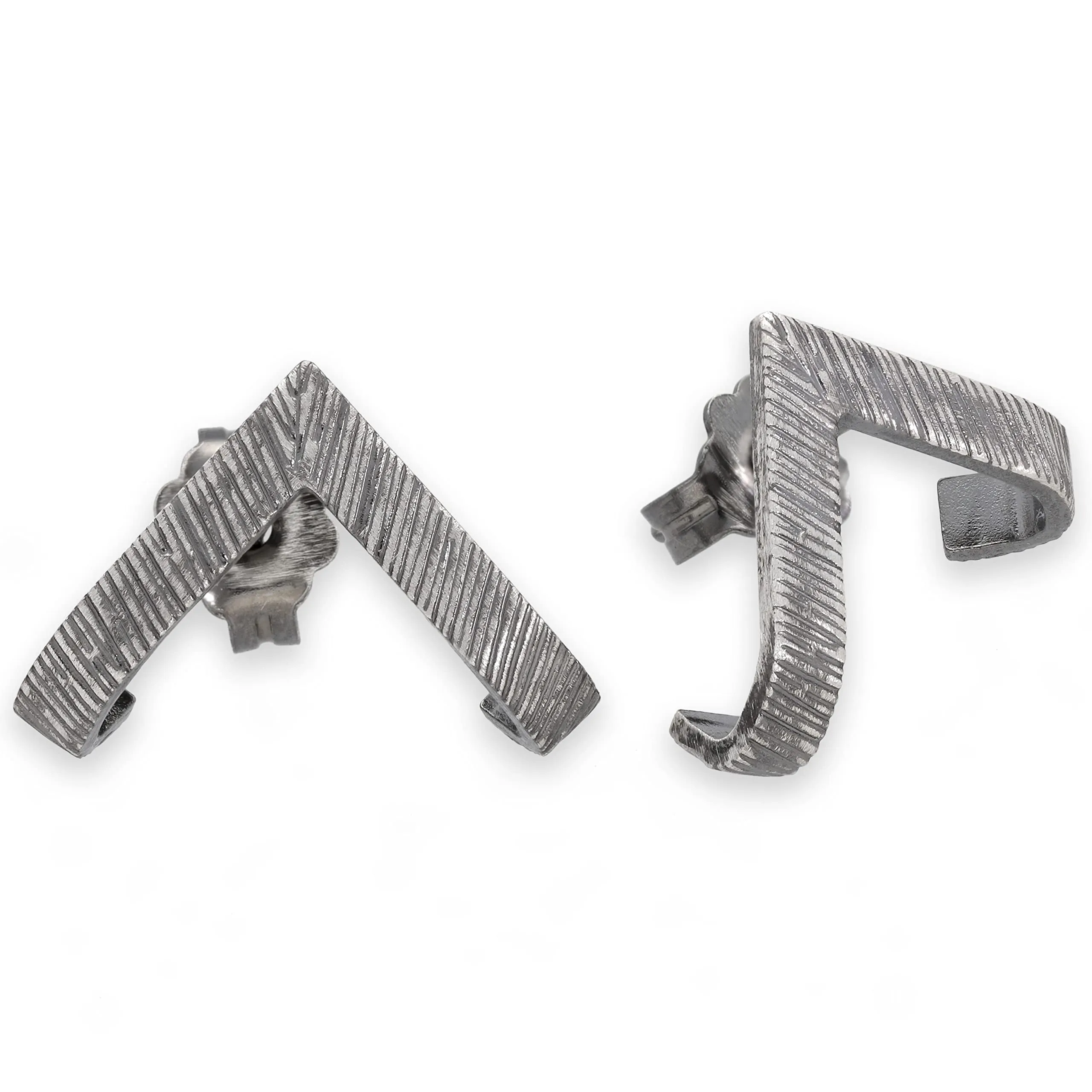 Orecchini a bottone triangolari in argento sterling 925