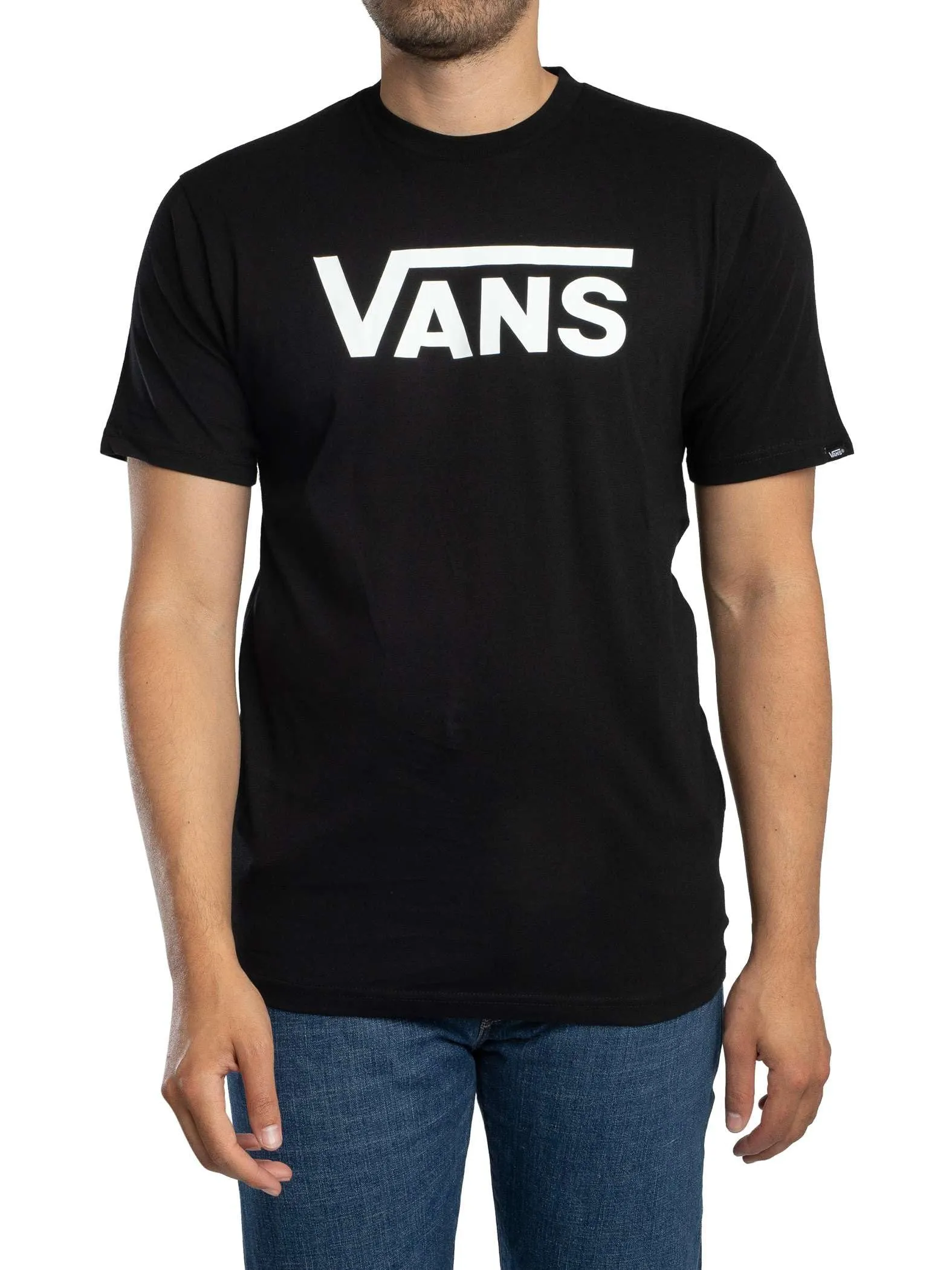 Vans Classic T-Shirt Nera con Logo Bianco