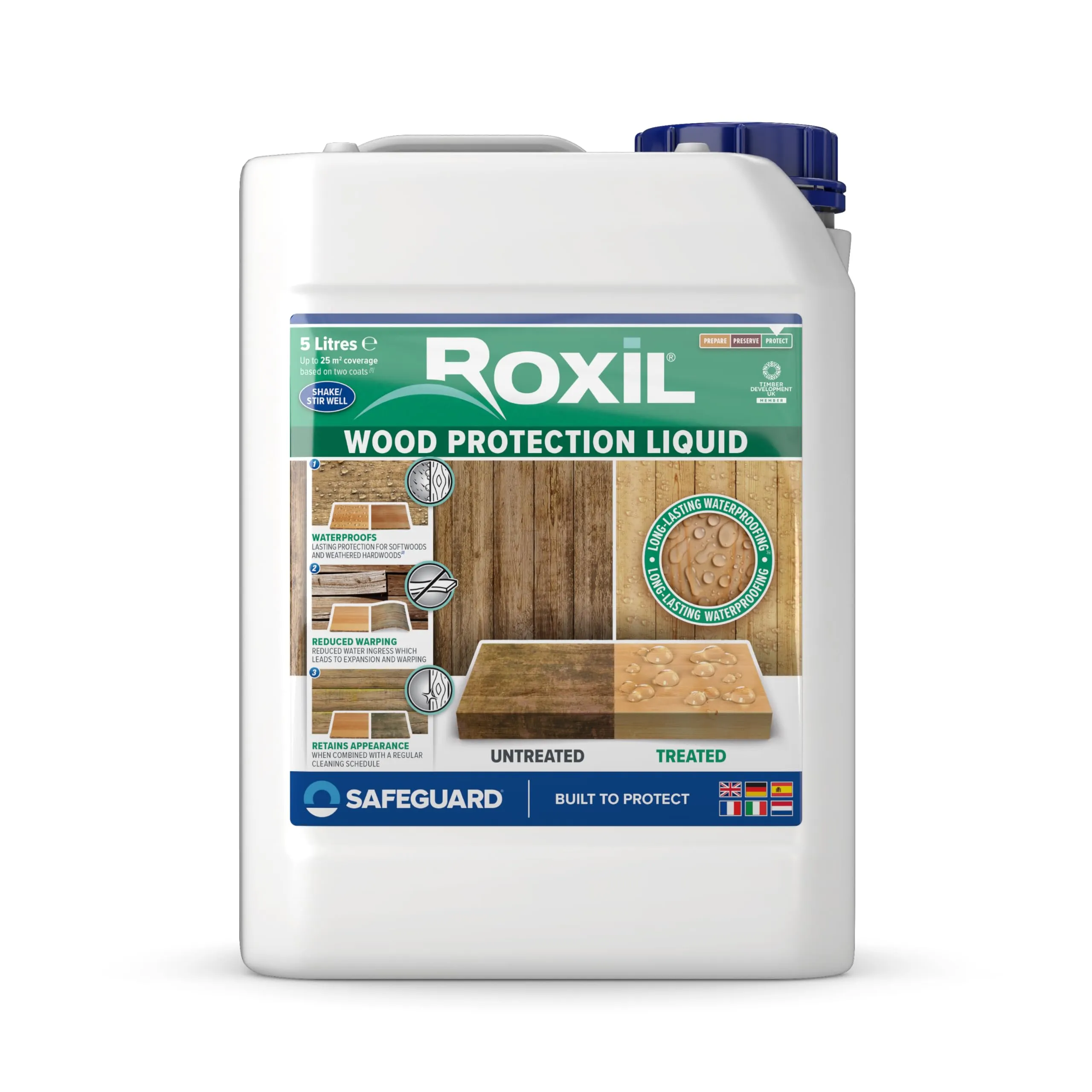 Roxil Impermeabilizzante Liquido Protettivo per Legno - 5 Litri